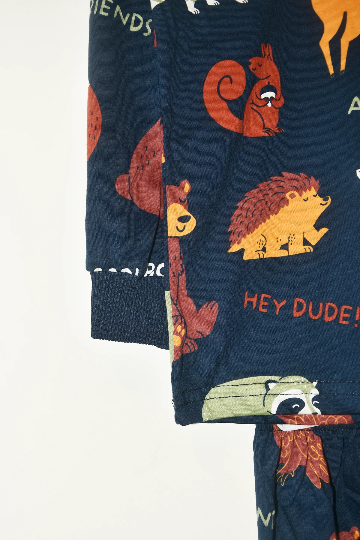 Kız Erkek Çocuk Desenli Pamuklu Rahat Pijama Takımı - 1040