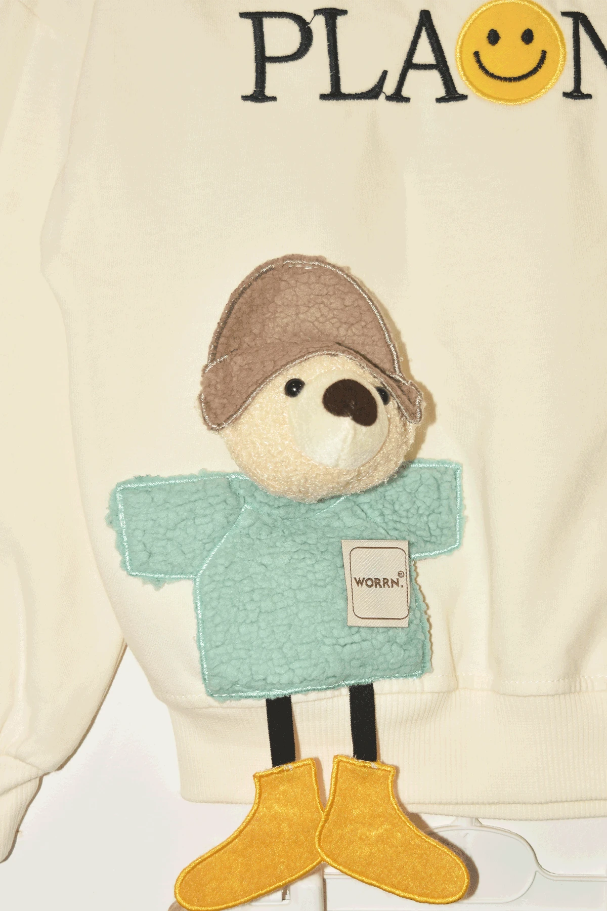 Erkek Çocuk %100 Pamuk Planet Nakışlı Ayıcık Aksesuarlı Eşofman Takım - 2149 - Kahverengi