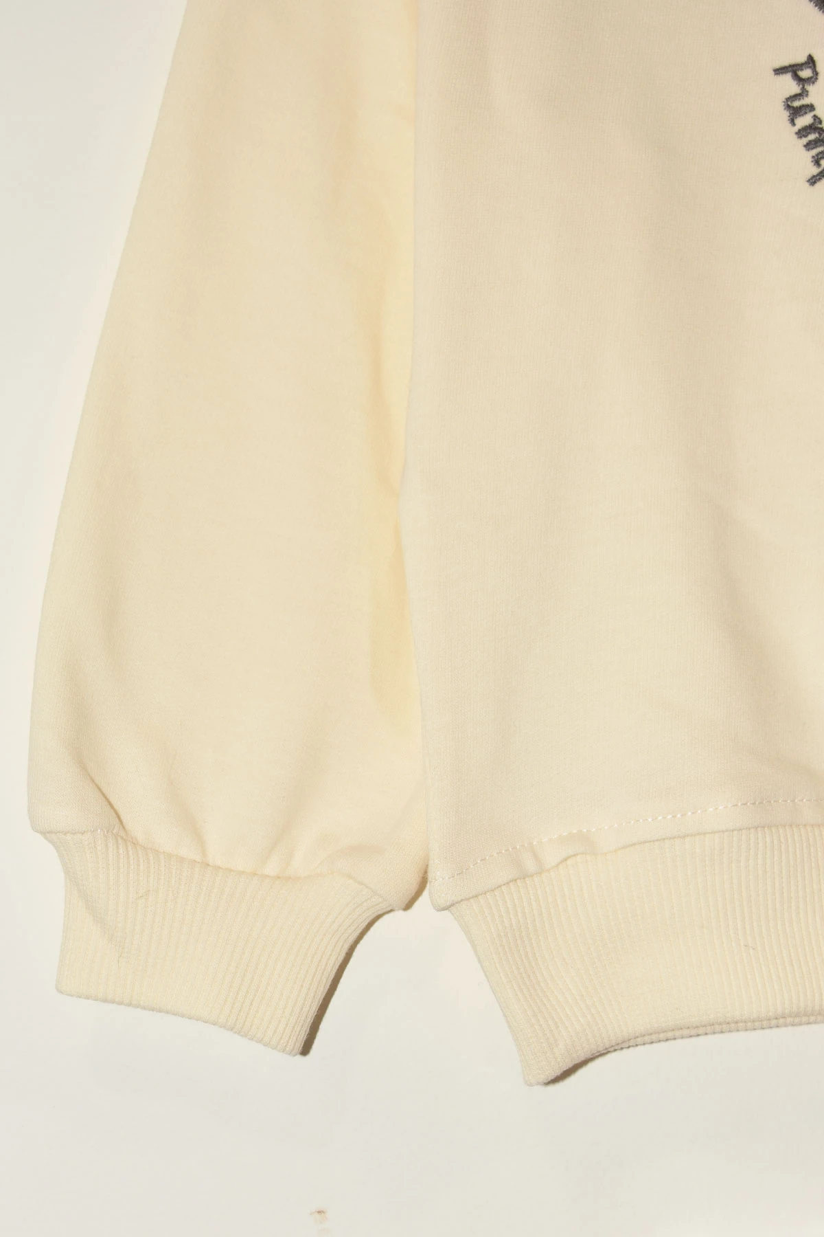 Erkek Çocuk %100 Pamuk Kabak Nakış Süzeneli Paça Lastikli Takım - 2150 - Turuncu