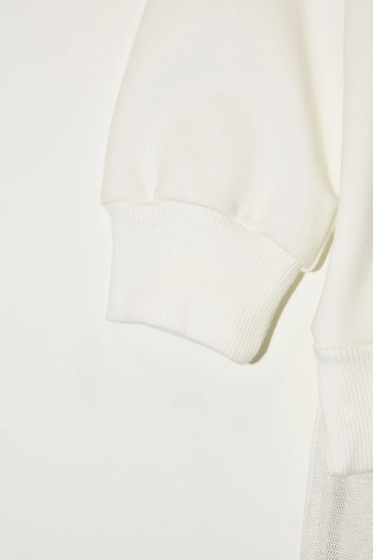 Kız Çocuk 2 İplik Kalpli Tüllü Trend Sweatshirt - 525035