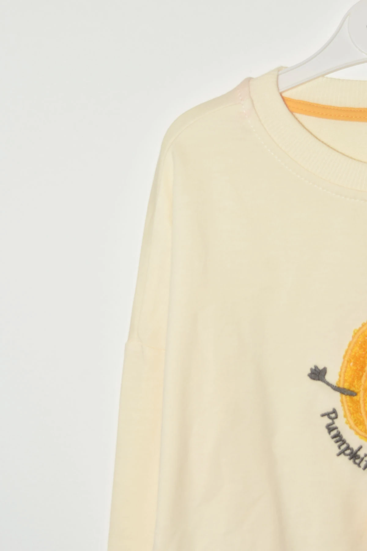 Erkek Çocuk %100 Pamuk Kabak Süzene Nakışlı Sweatshirt 2150-1 - Bej