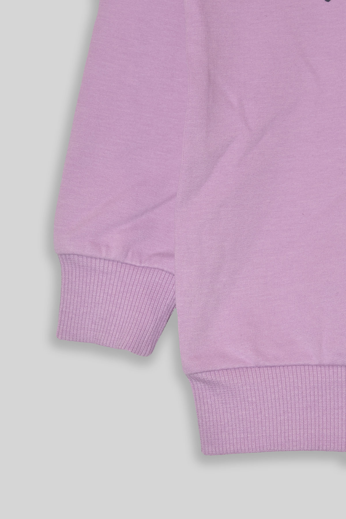 Kız Çocuk %100 Organik Pamuk Bitki Baskılı Yumuşacık Trend Eşofman Takımı - 1008 - Lila