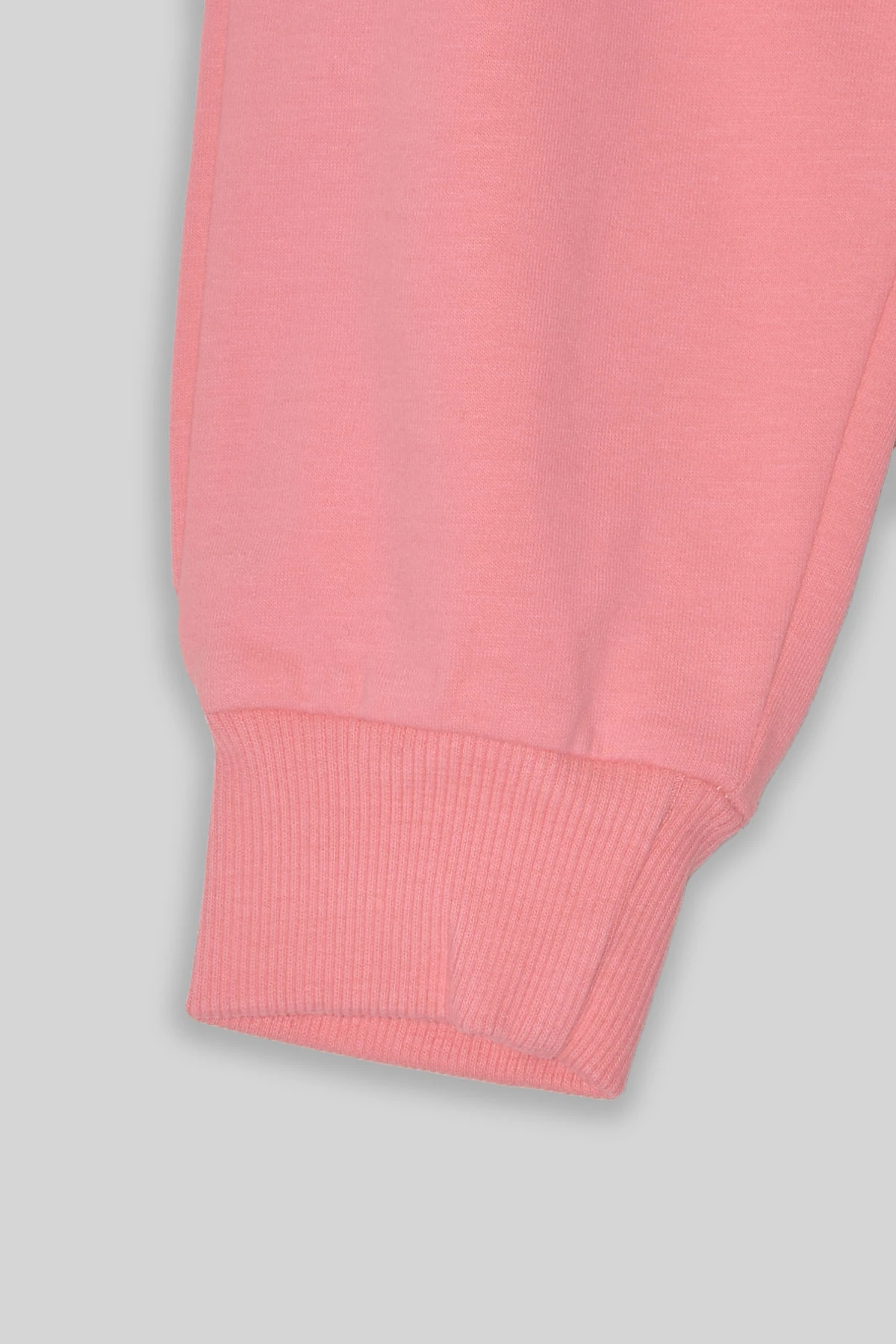 Kız Çocuk %100 Organik Pamuk Bitki Baskılı Yumuşacık Trend Eşofman Takımı - 1008 - Pudra