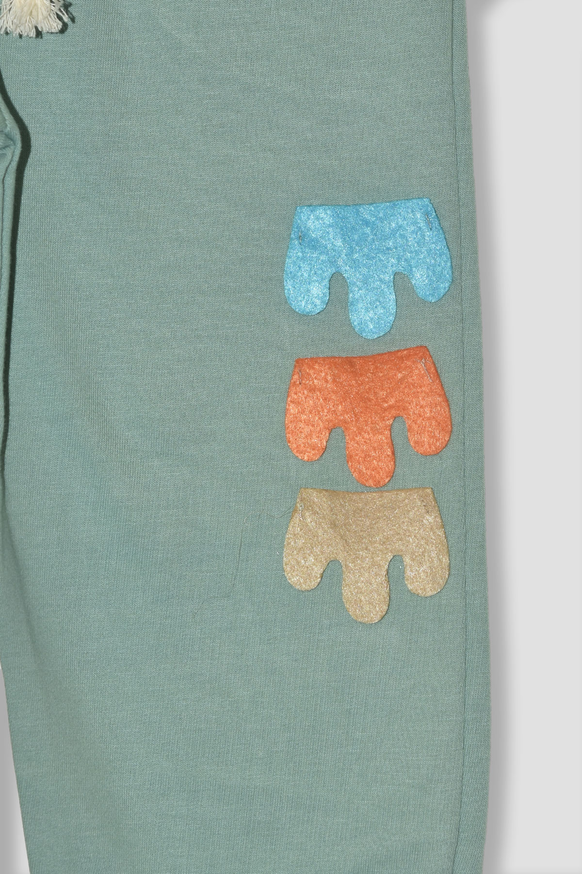 Erkek Çocuk %100 Pamuk Dinozor Nakışlı Paça Lastikli Cepli Trend Takım - 2145 - Yeşil-Gri