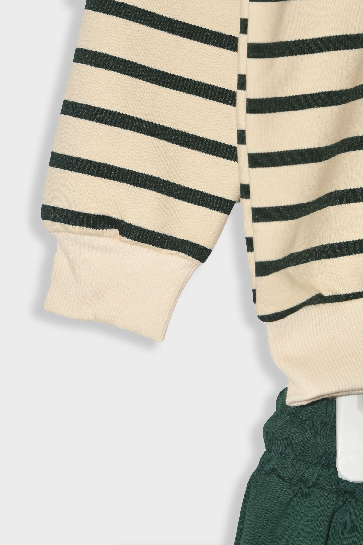 Unisex Çizgili Supreme Kumaş Cep Detaylı Paça Ribanalı Takım - 1039698