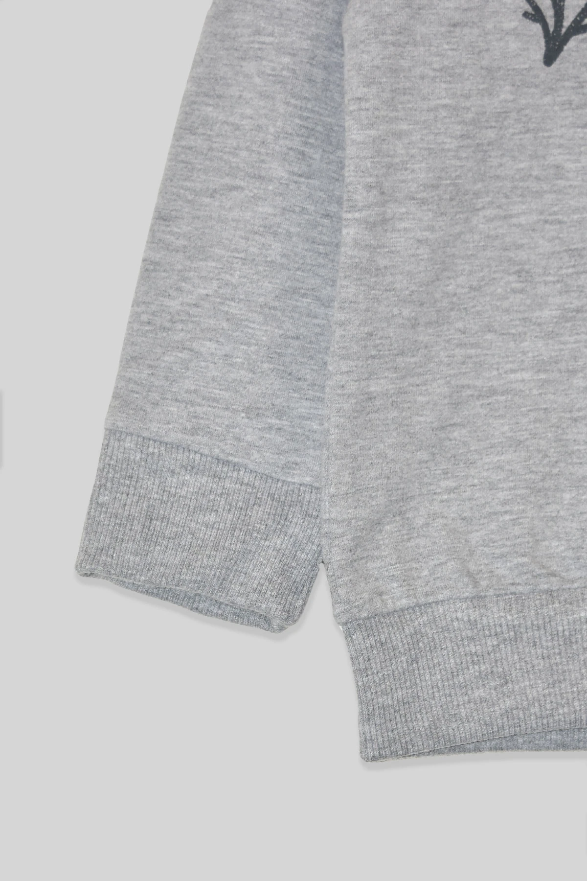 Erkek Çocuk %100 Organik Pamuk Bitki Baskılı Yumuşacık Trend Eşofman Takımı - 1008 - Gri