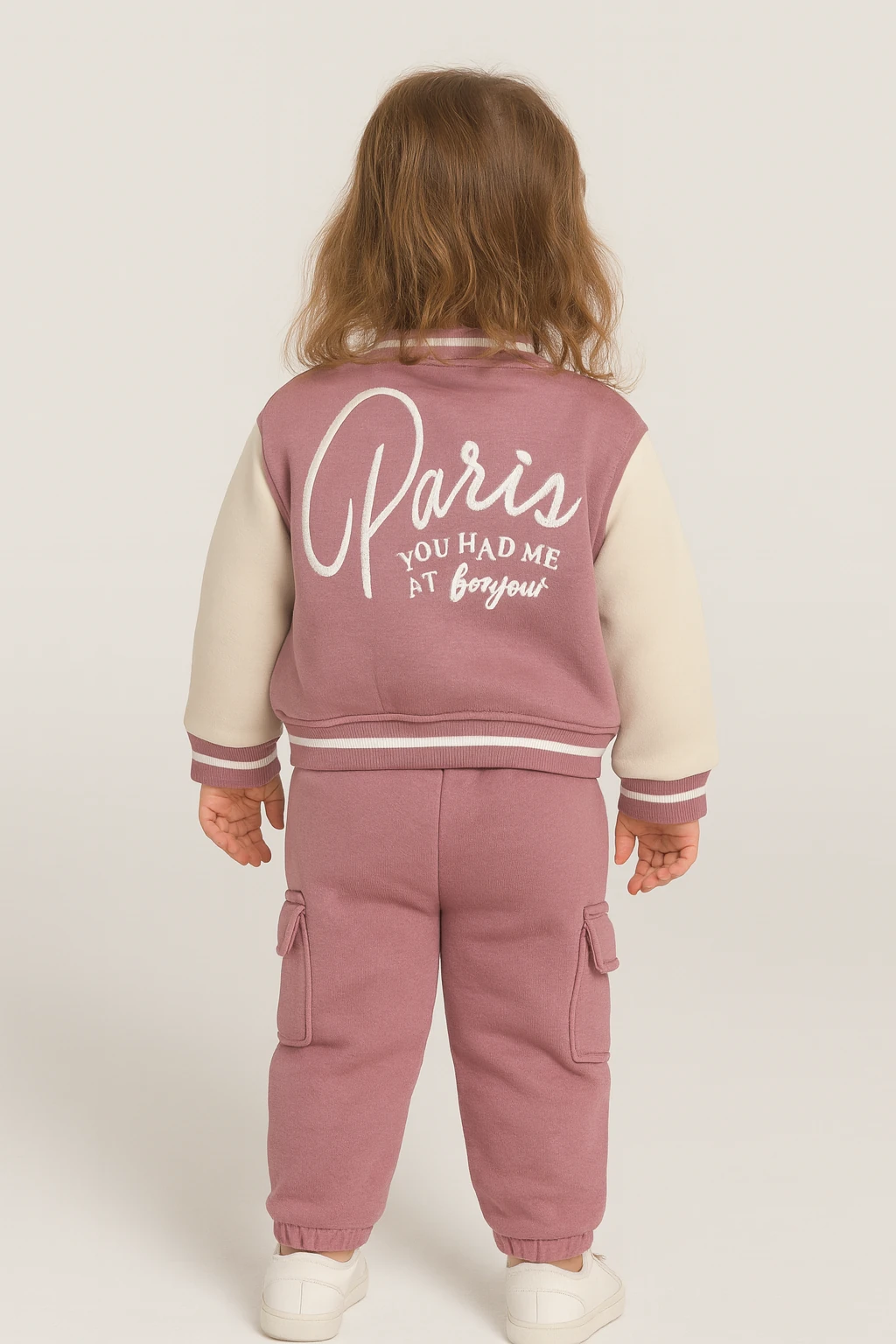 Kız Çocuk Nakışlı Kargo Cepli Kolej Montlu 2 li Takım - MCS 35