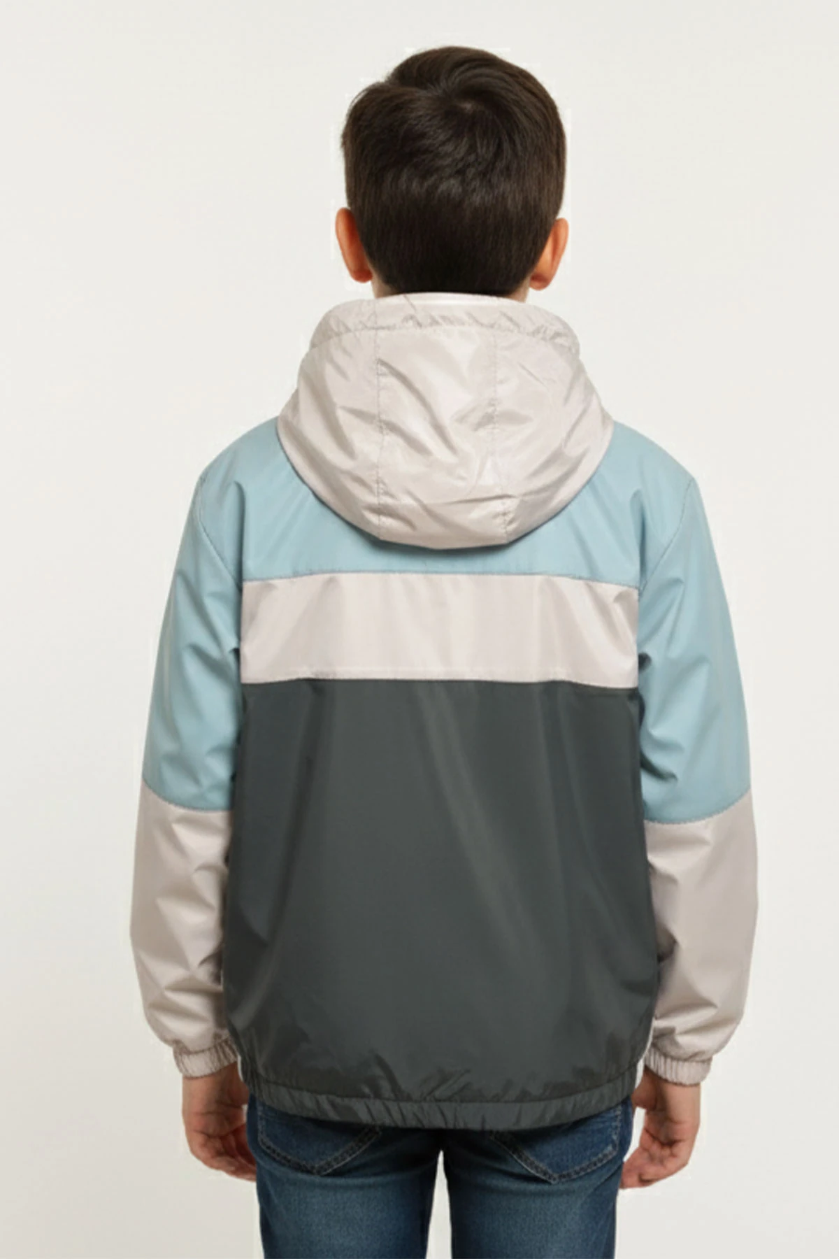 Erkek Çocuk Garnili Su/Rüzgar Geçirmez Nakışlı Premium Yağmurluk - 2112
