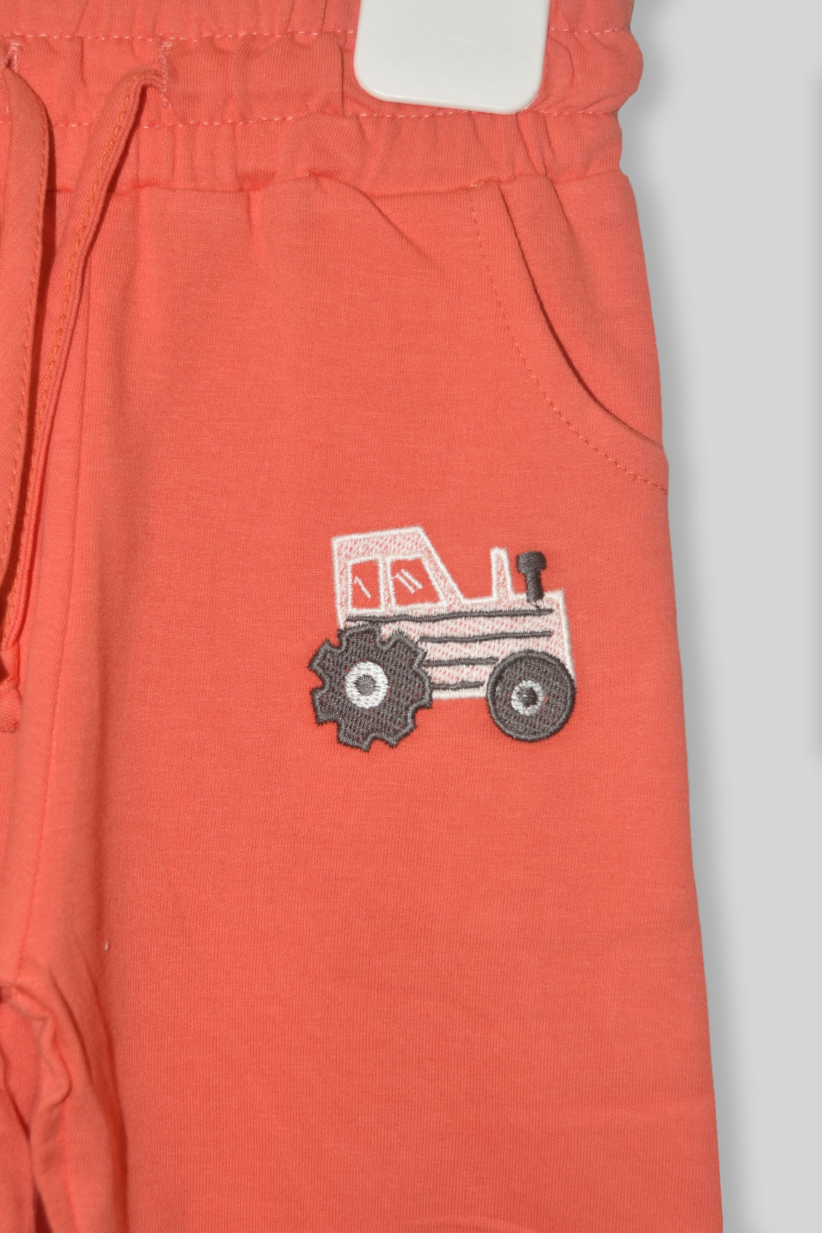 Erkek Çocuk %100 Pamuk Traktör Nakış Süzeneli Trend Eşofman Takım - 2151 - Kiremit