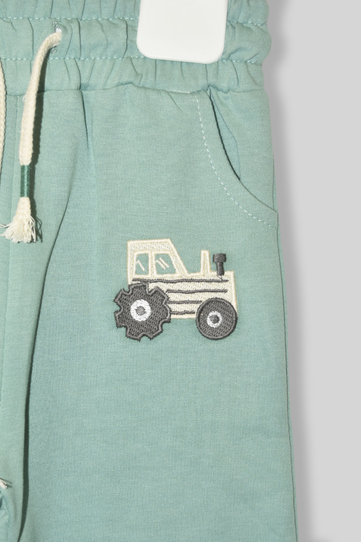 Erkek Çocuk %100 Pamuk Traktör Nakış Süzeneli Trend Eşofman Takım - 2151 - Yeşil