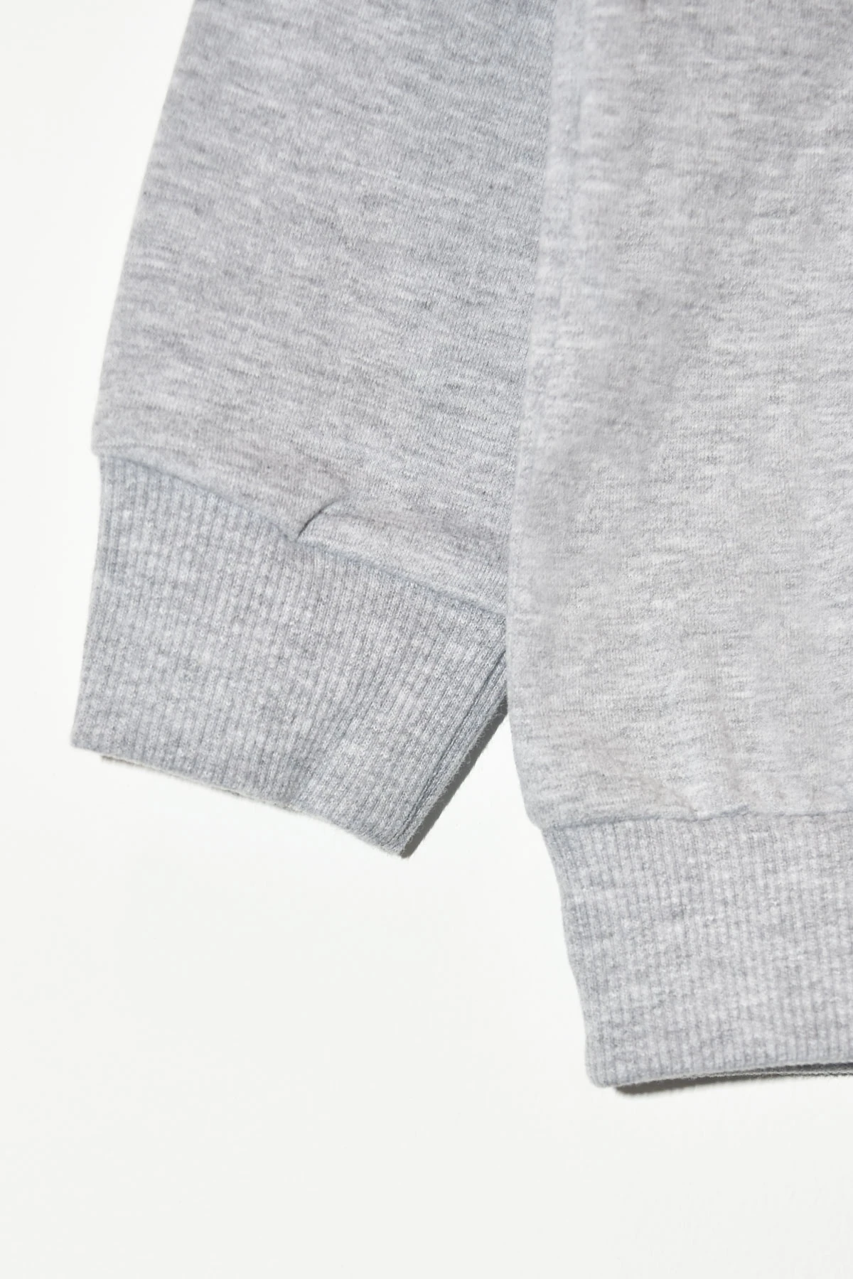 Kız Çocuk %100 Pamuk Kalp Desenli Bisiklet Yaka Trend Sweatshirt - 1022S - Gri