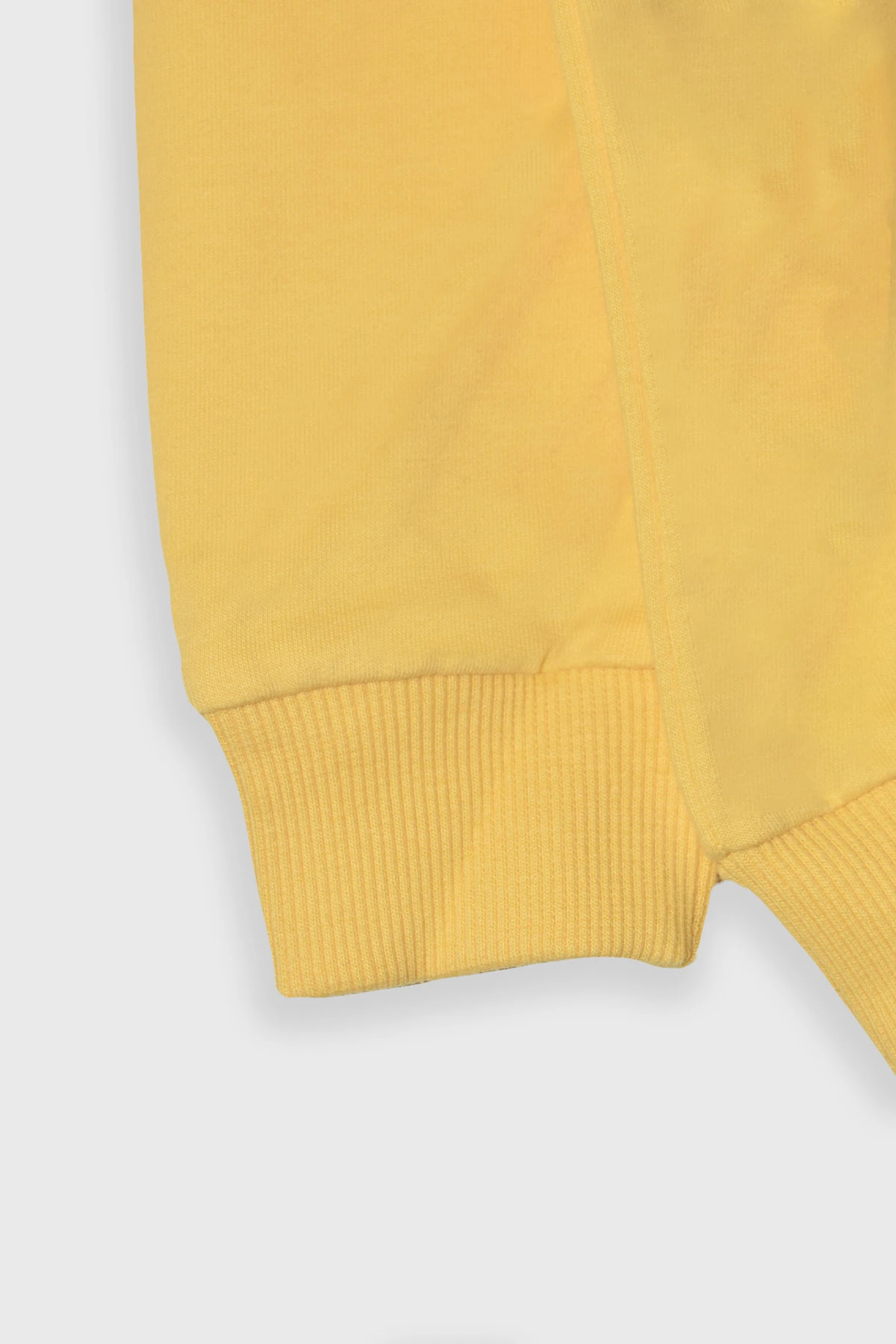 Kız Çocuk %100 Pamuk Kalp Desenli Bisiklet Yaka Trend Sweatshirt - 1022S - Sarı