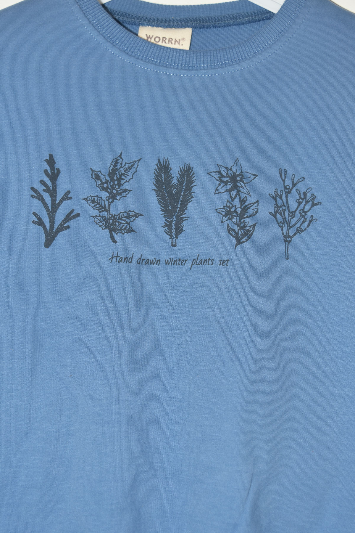 Erkek Çocuk %100 Organik Pamuk Bitki Baskılı Yumuşacık Trend Eşofman Takımı - 1008 - İndigo