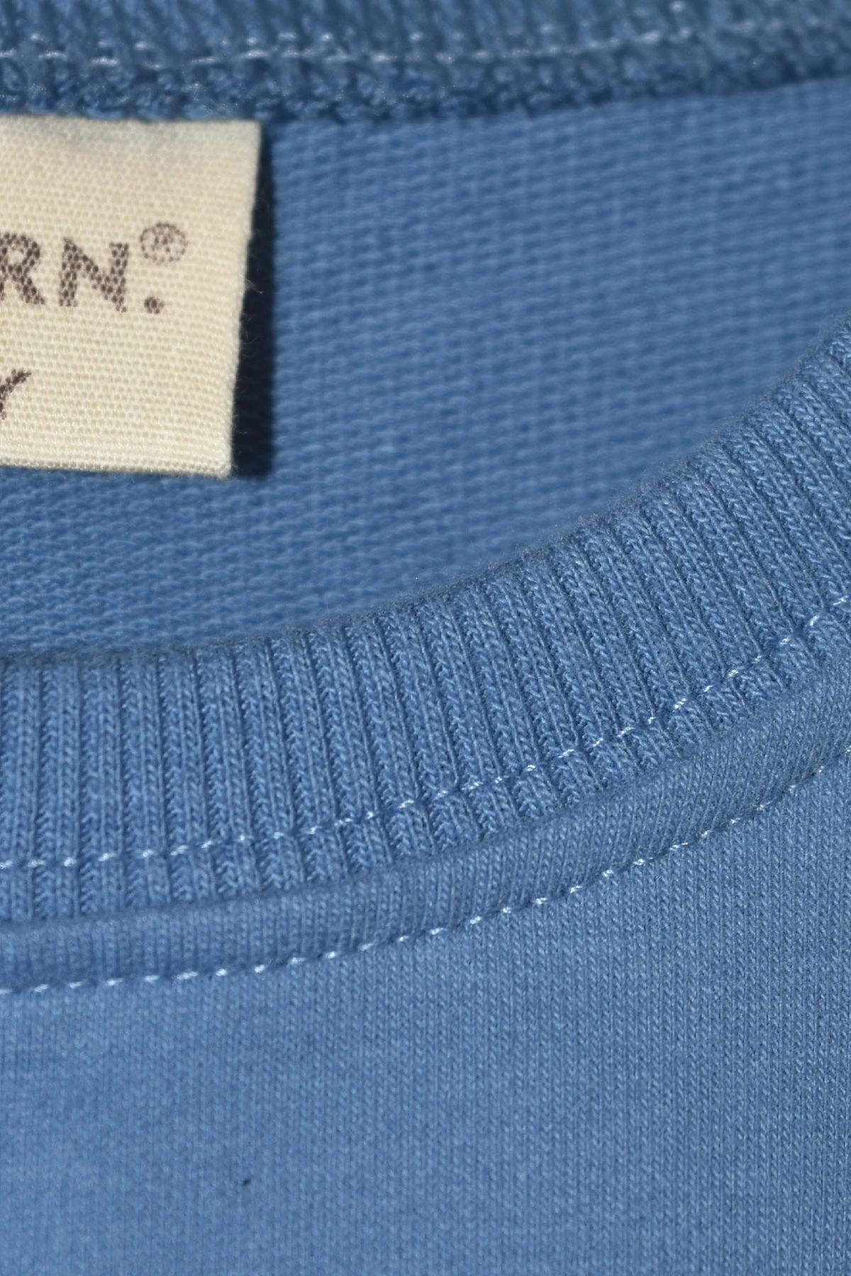 Kız Çocuk %100 Pamuk Kalp Desenli Bisiklet Yaka Trend Sweatshirt - 1022S - Mavi