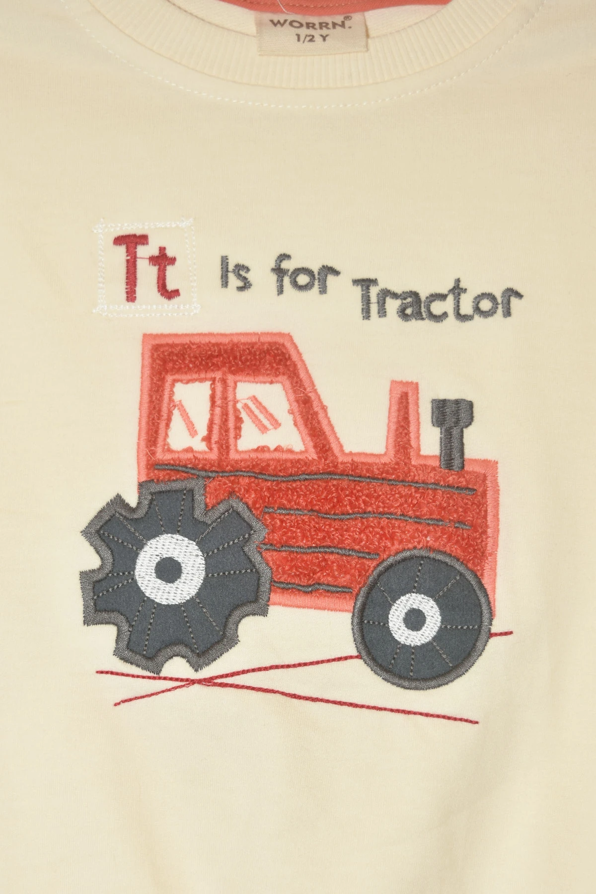 Erkek Çocuk %100 Pamuk Traktör Nakış Süzeneli Trend Eşofman Takım - 2151 - Kiremit