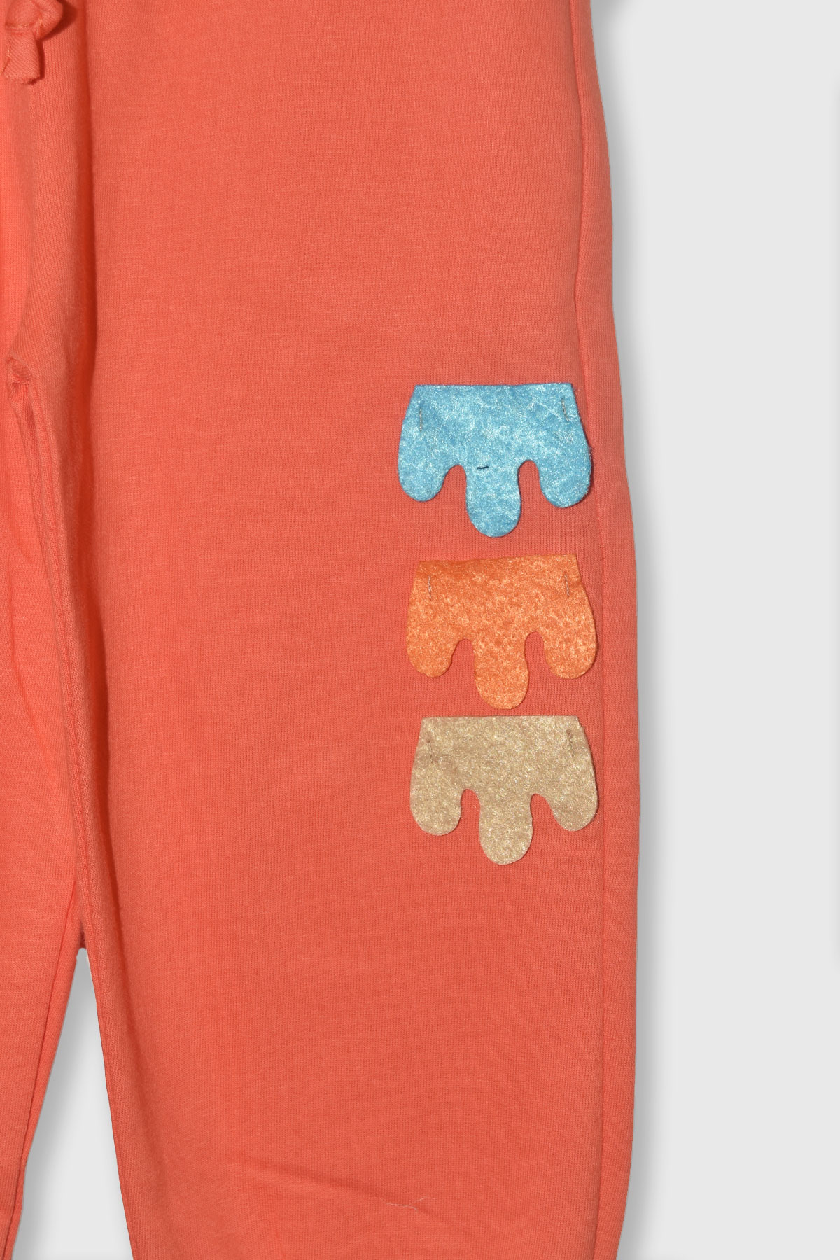 Erkek Çocuk %100 Pamuk Dinozor Nakışlı Paça Lastikli Cepli Trend Takım - 2145 - Bej-Turuncu