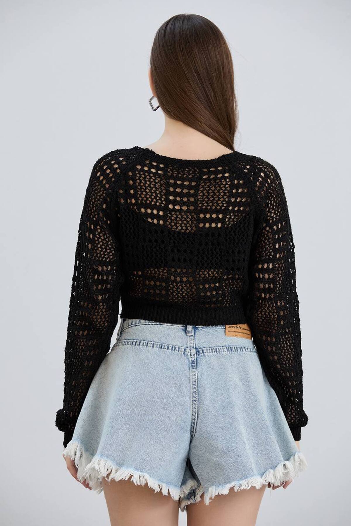 AFİLİ BUTİK AJURLU ÖRGÜ CROP