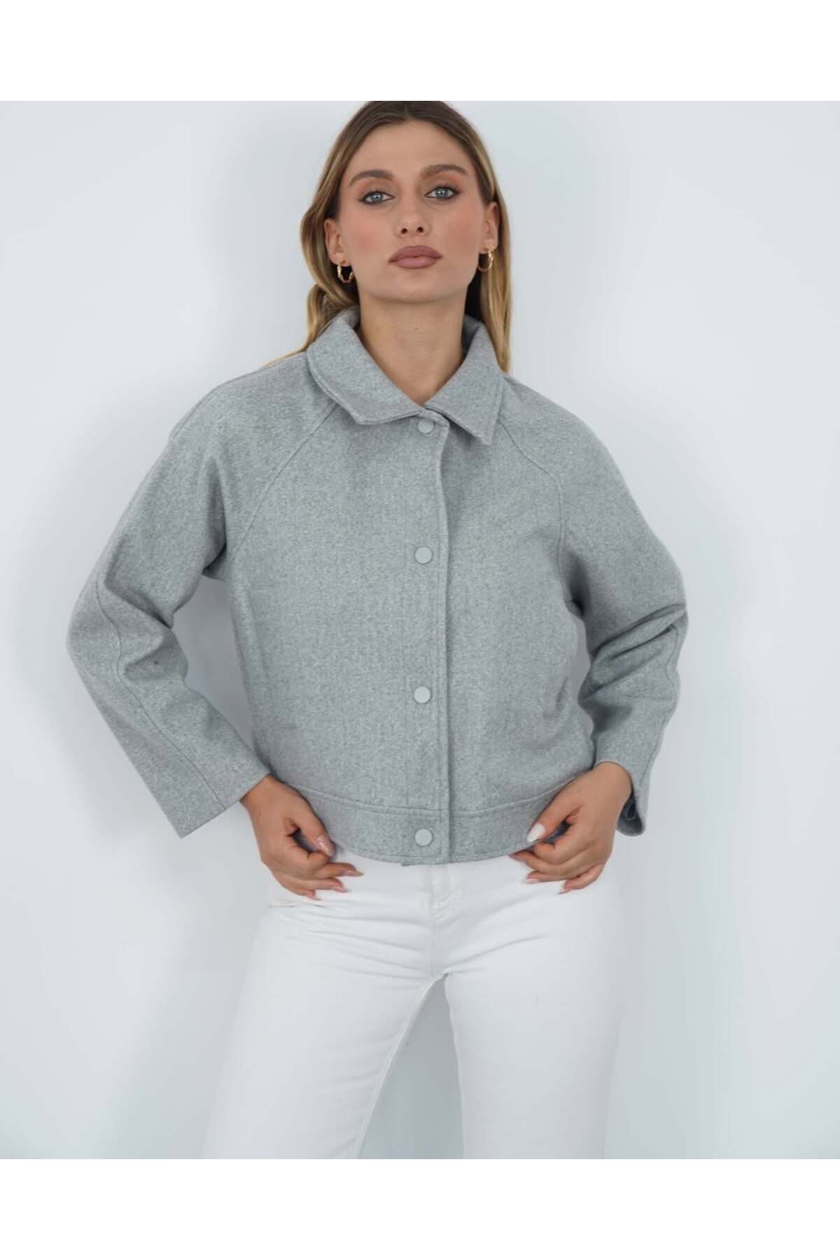 REGLAN KISA KOL KAŞE CEKET (Cepli, Astarlı)