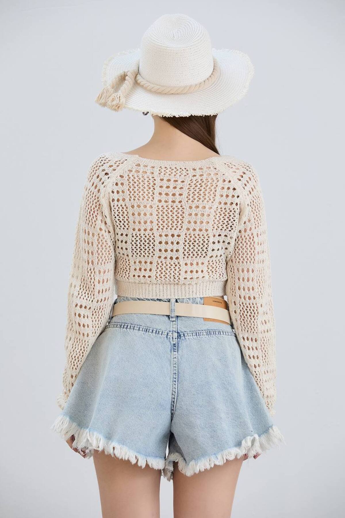 AFİLİ BUTİK AJURLU ÖRGÜ CROP