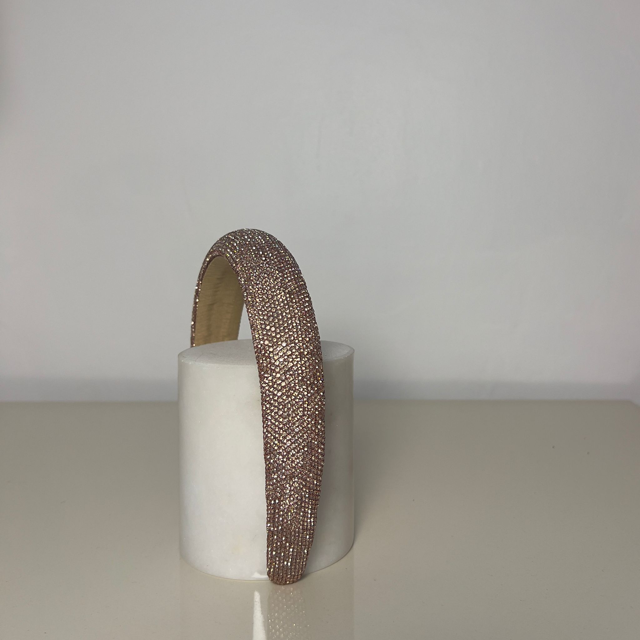 Zircon Plain Bead Headband  - Bakır