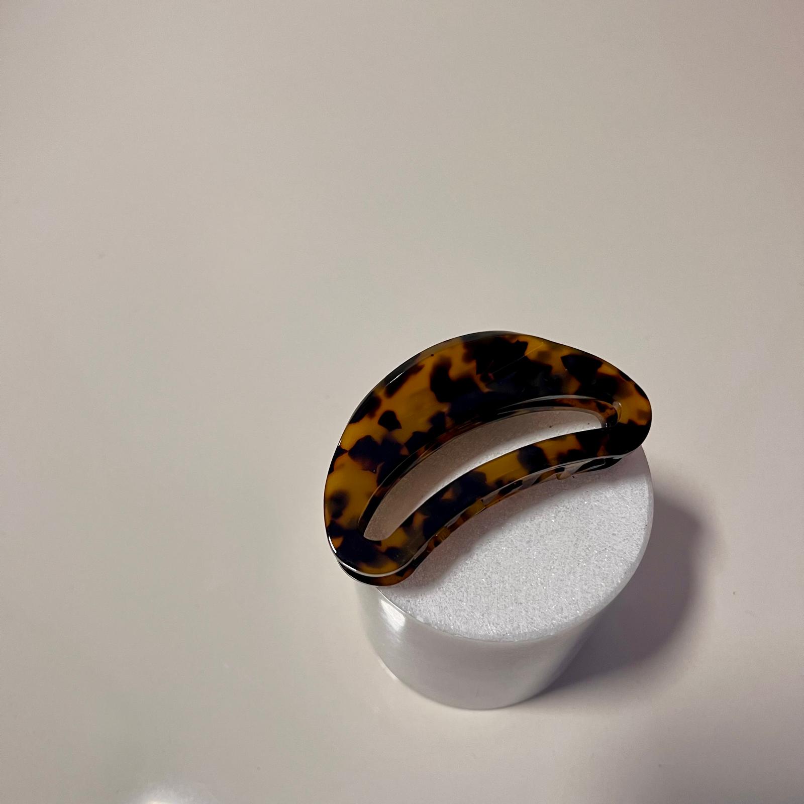 Oval Leopard Hair Clips - Hardal Leopar