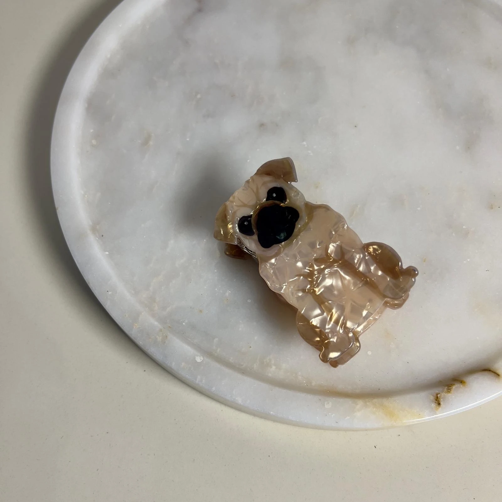 Pug Köpek Kemik Hair Clips 