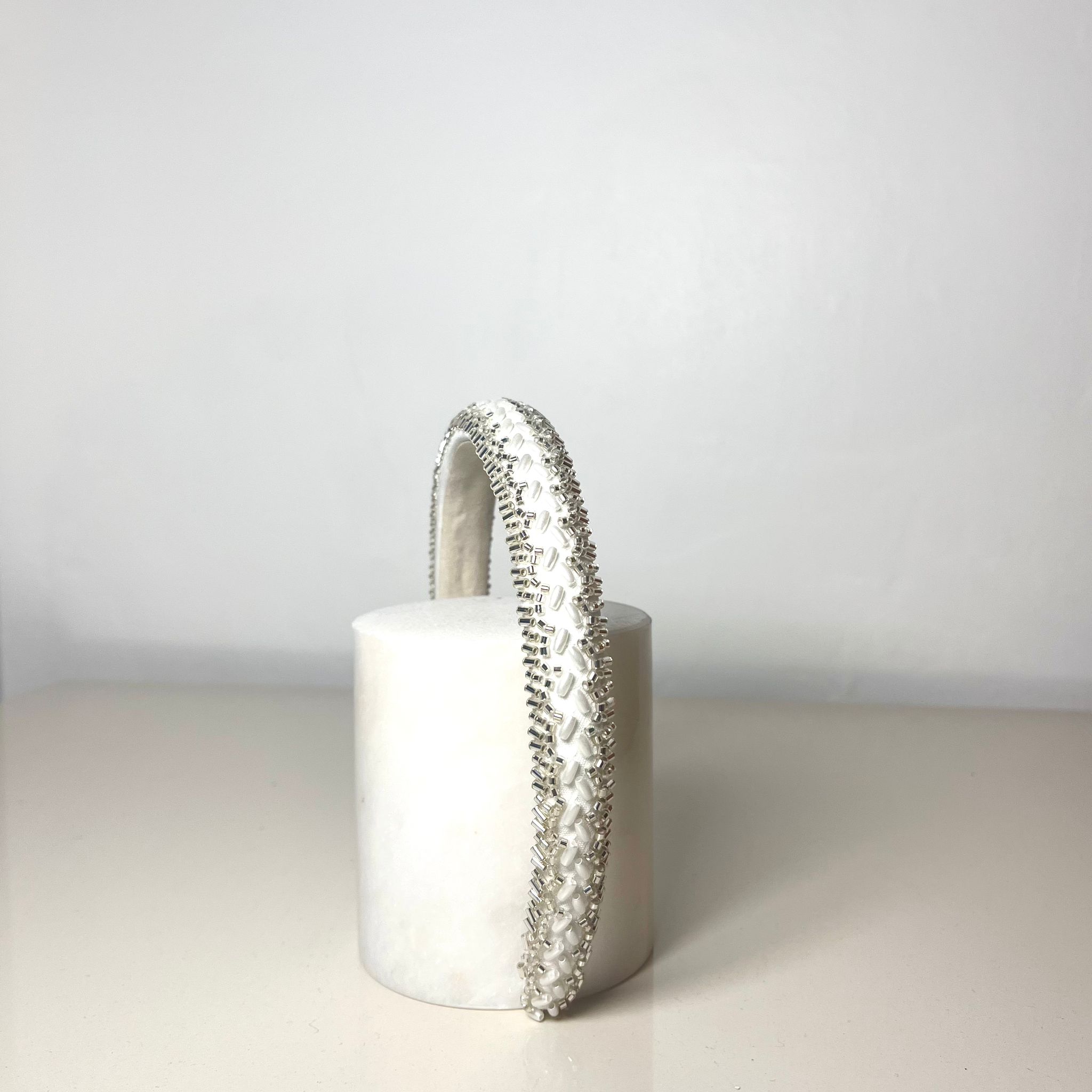 Rice Pearl Headband - Beyaz