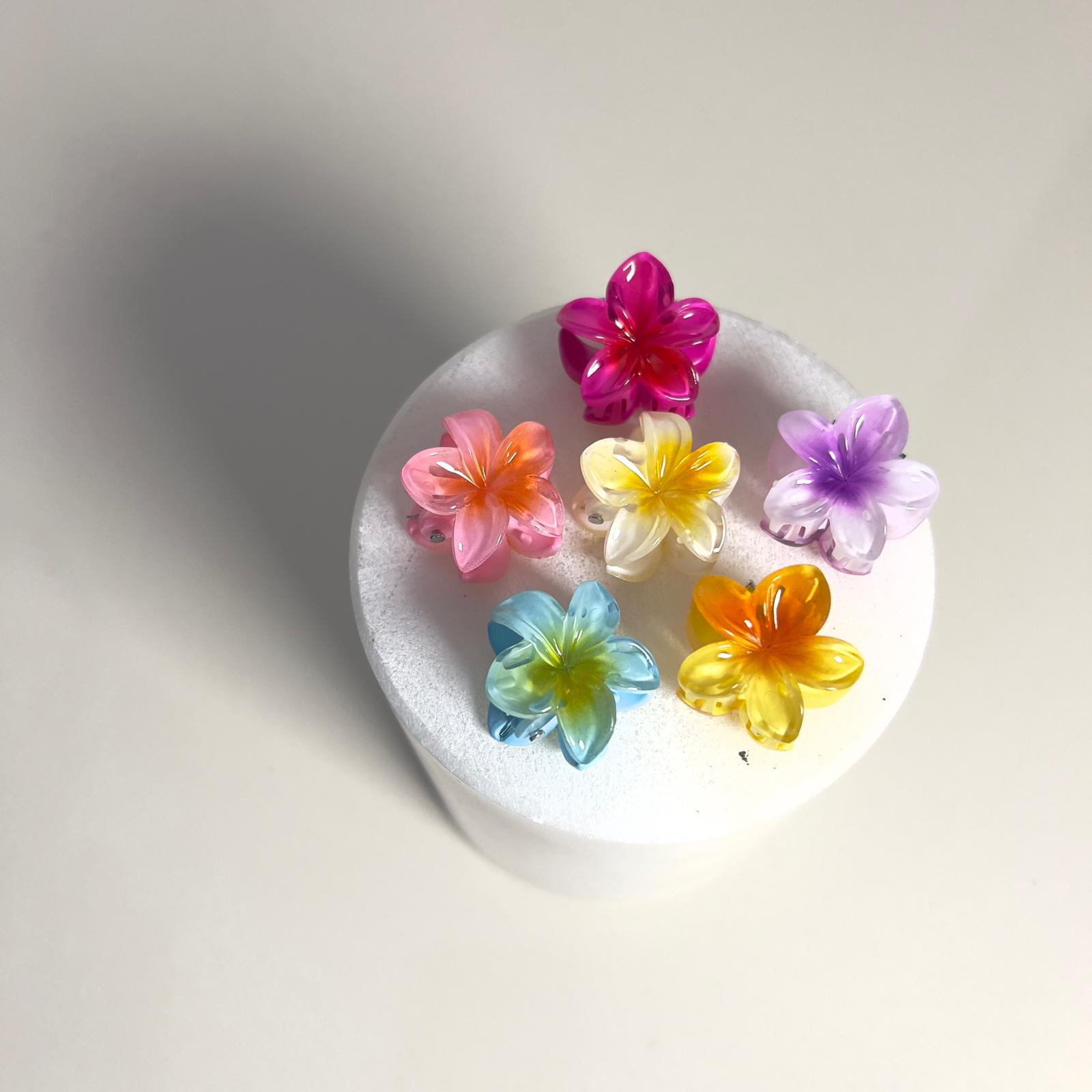 Mini Lotus Hair Clips  - Mor