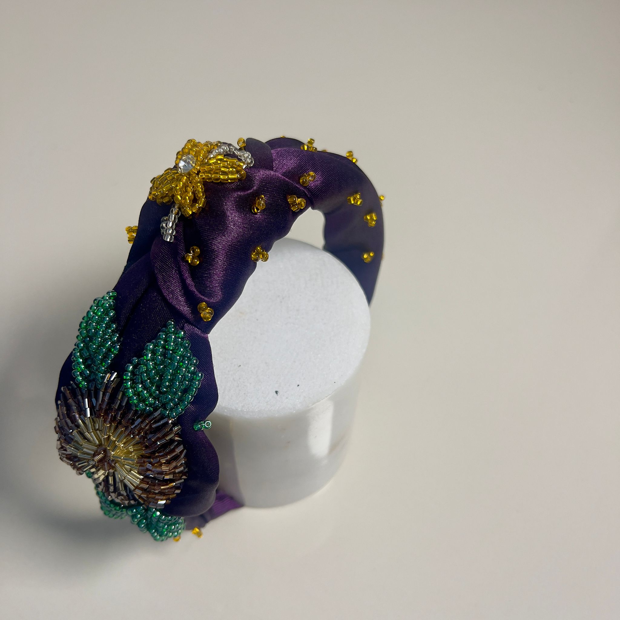  Heather Sateen Headband - İşlemeli Saten 