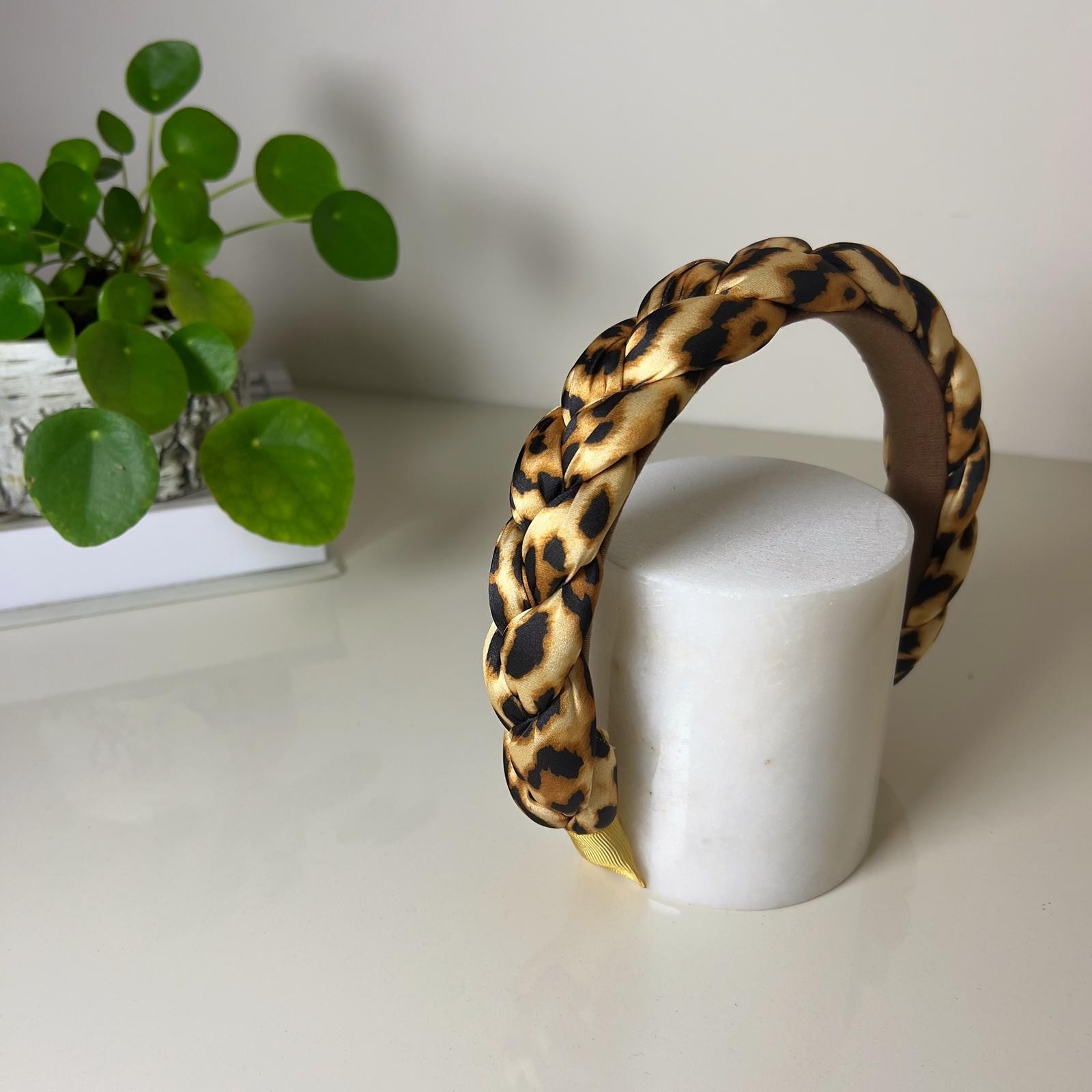 BRAID LEOPARD HEADBAND - Sarı