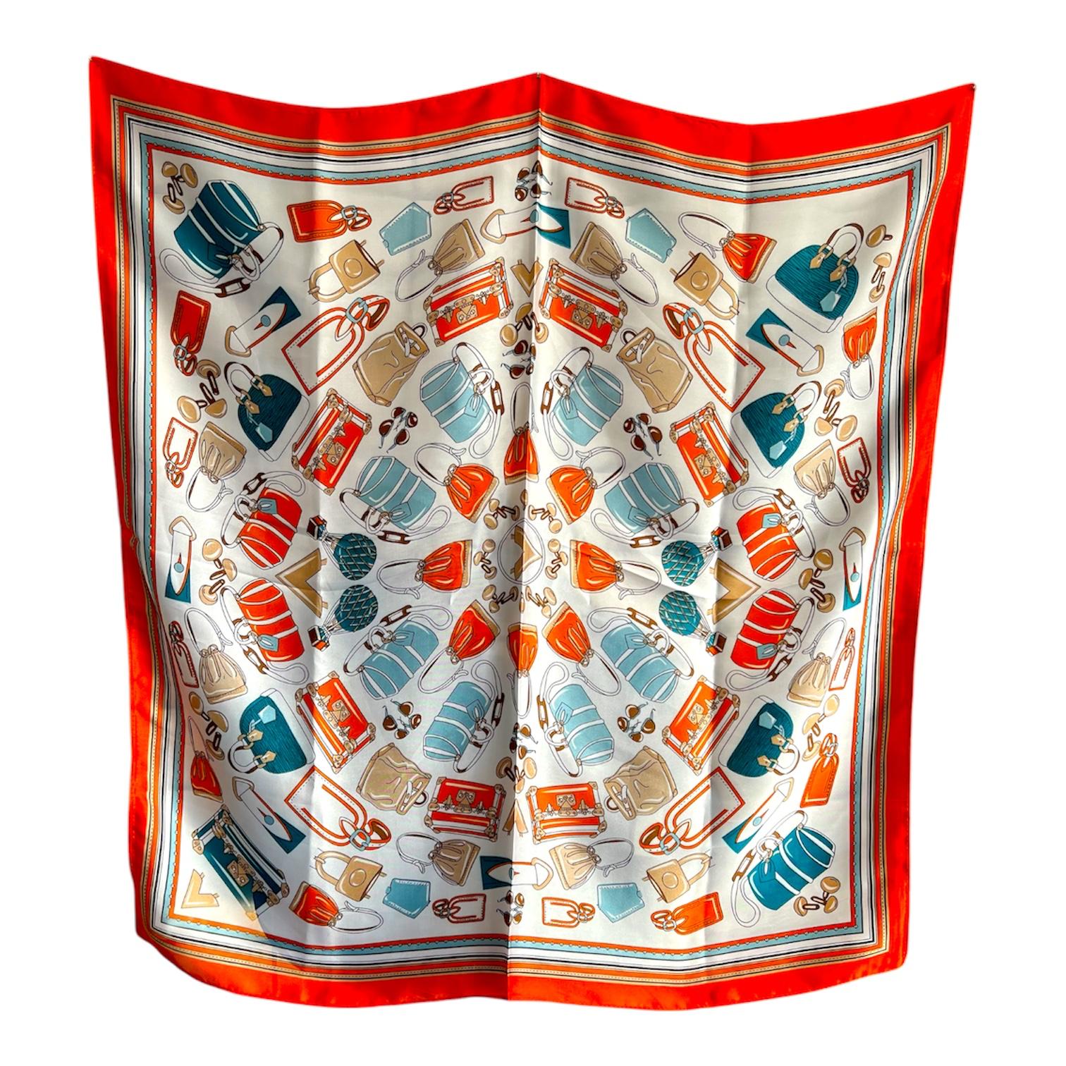 Desenli Eşarp - Şal - Fular - Turuncu