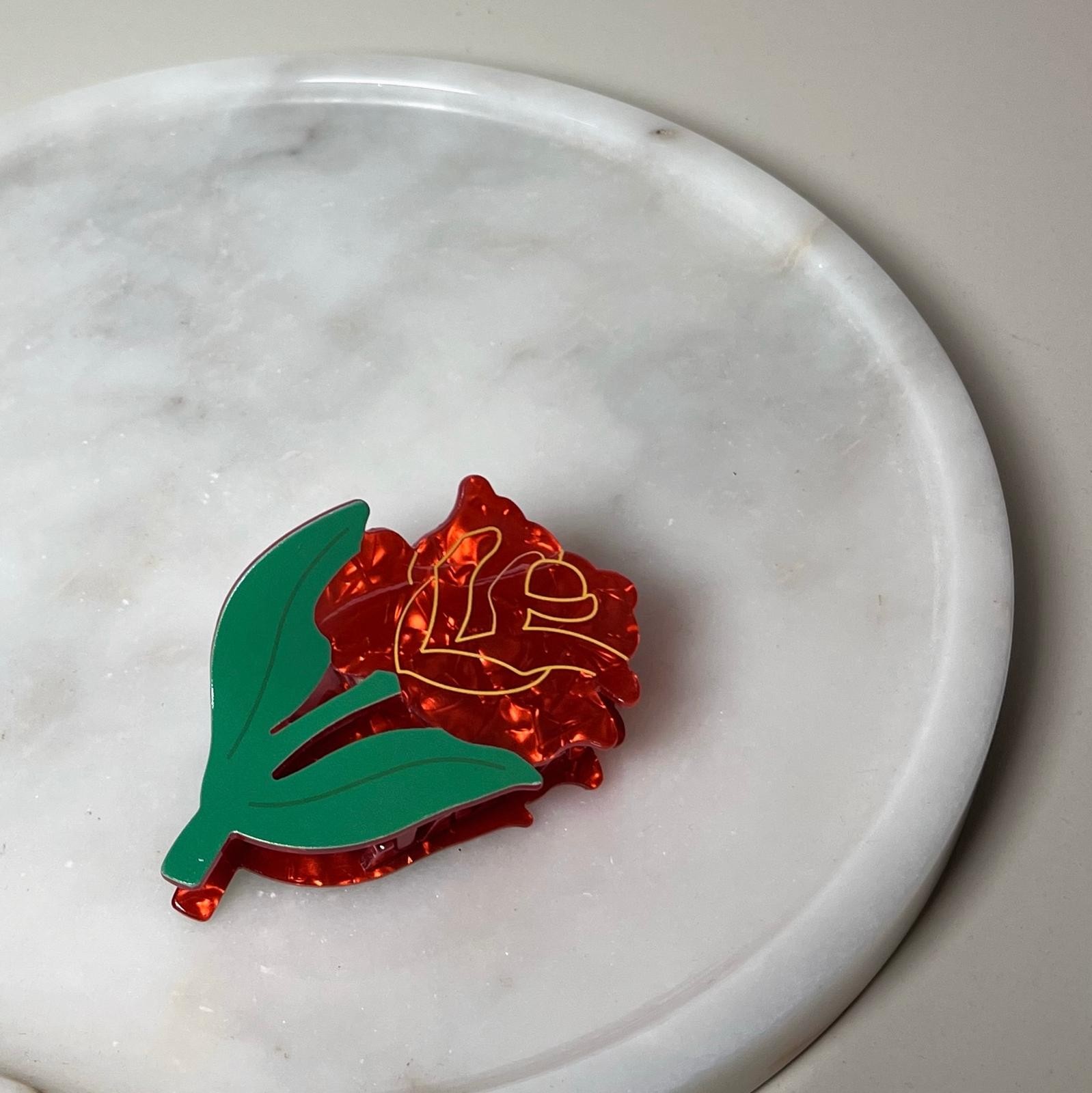 Red Rose Hair Clip 
