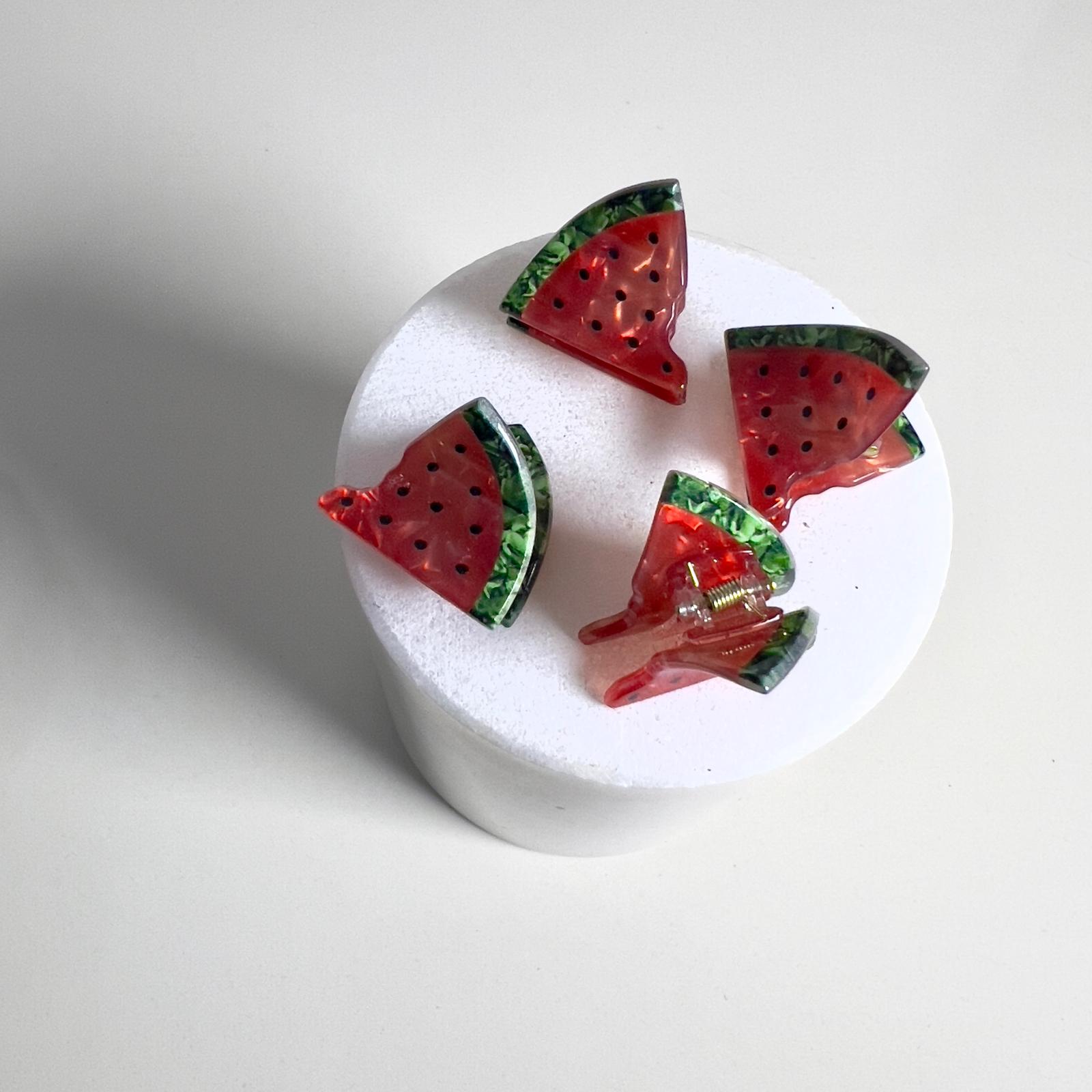 Mini Fruit Hair Clips - Karpuz