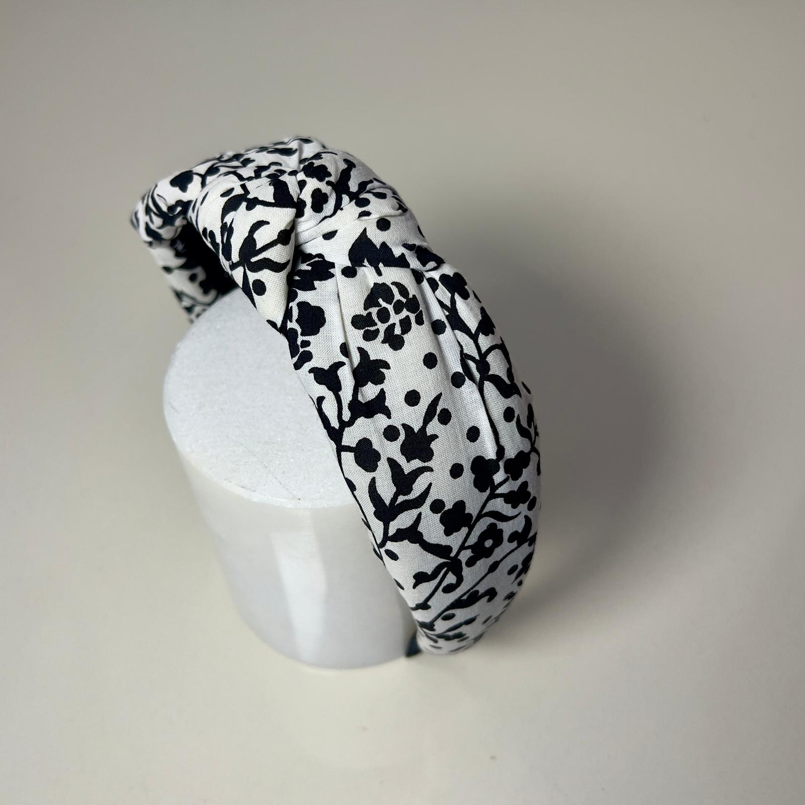 Des3 Headband - Siyah Çiçek