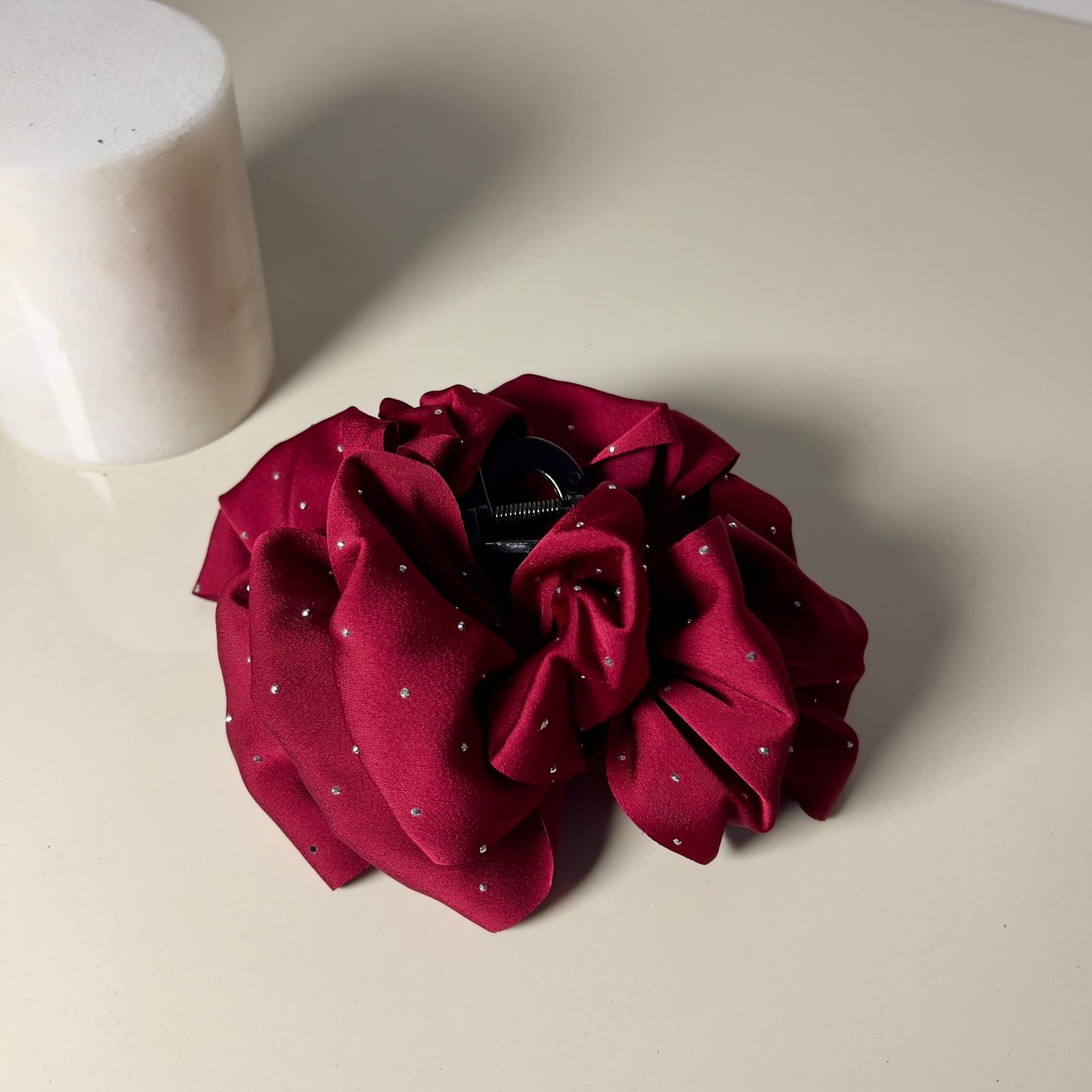 SATEEN HAIR CLAW TOKA - Bordo