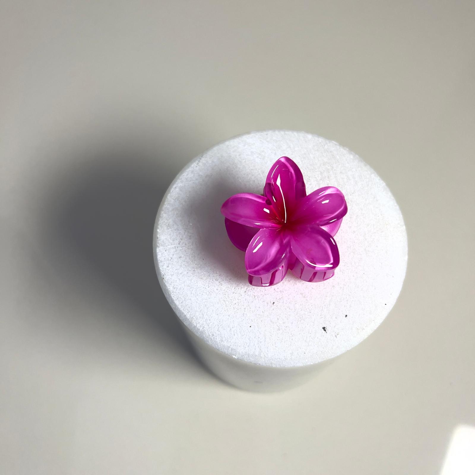 Lotus Medium Size Hair Clips  - Pembe