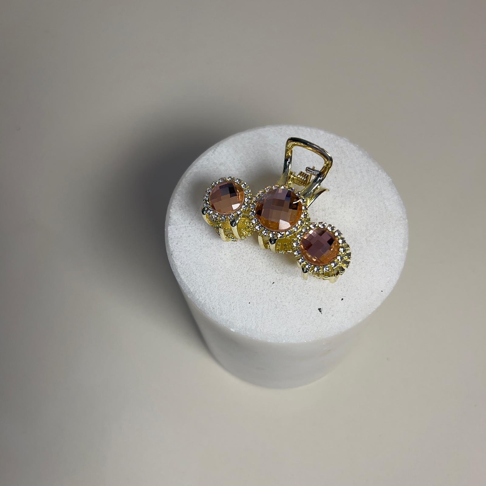 Swarovski Hair Clips - Koyu Pembe