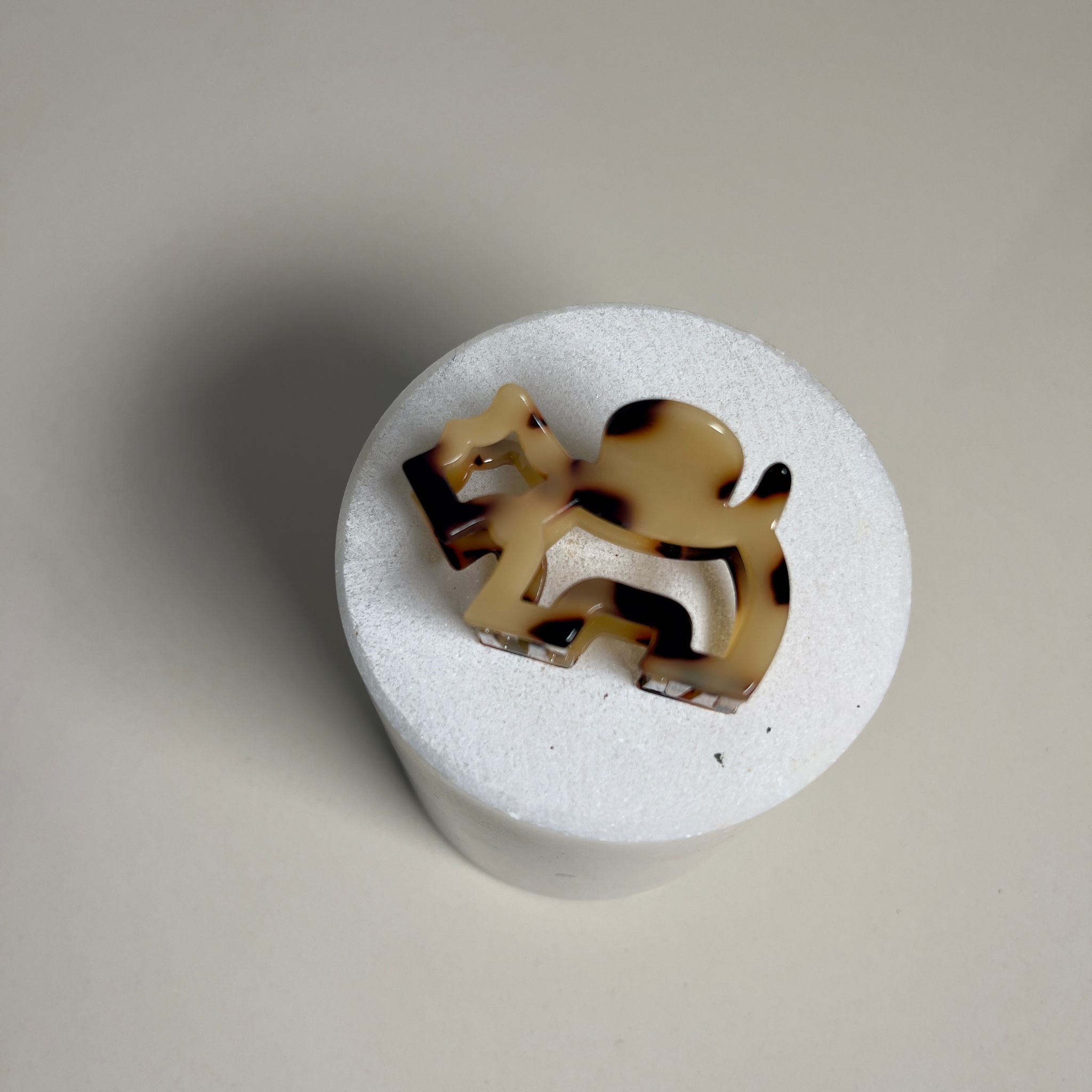 A Hair Clips  - Krem Leopar