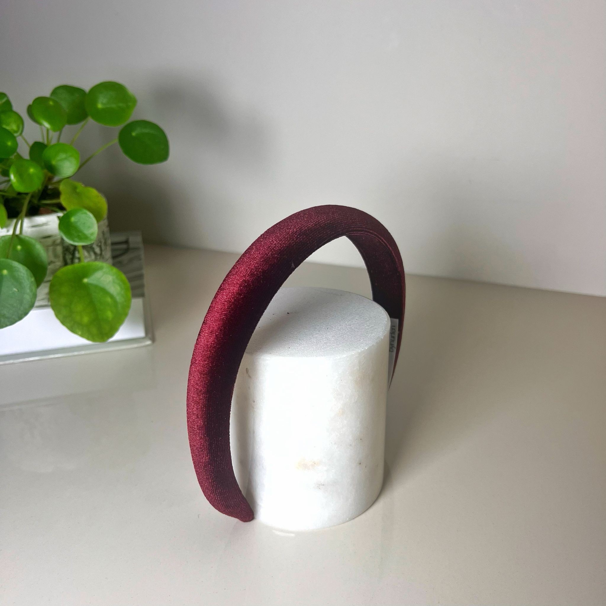 Velvet Heart Headband - Bordo