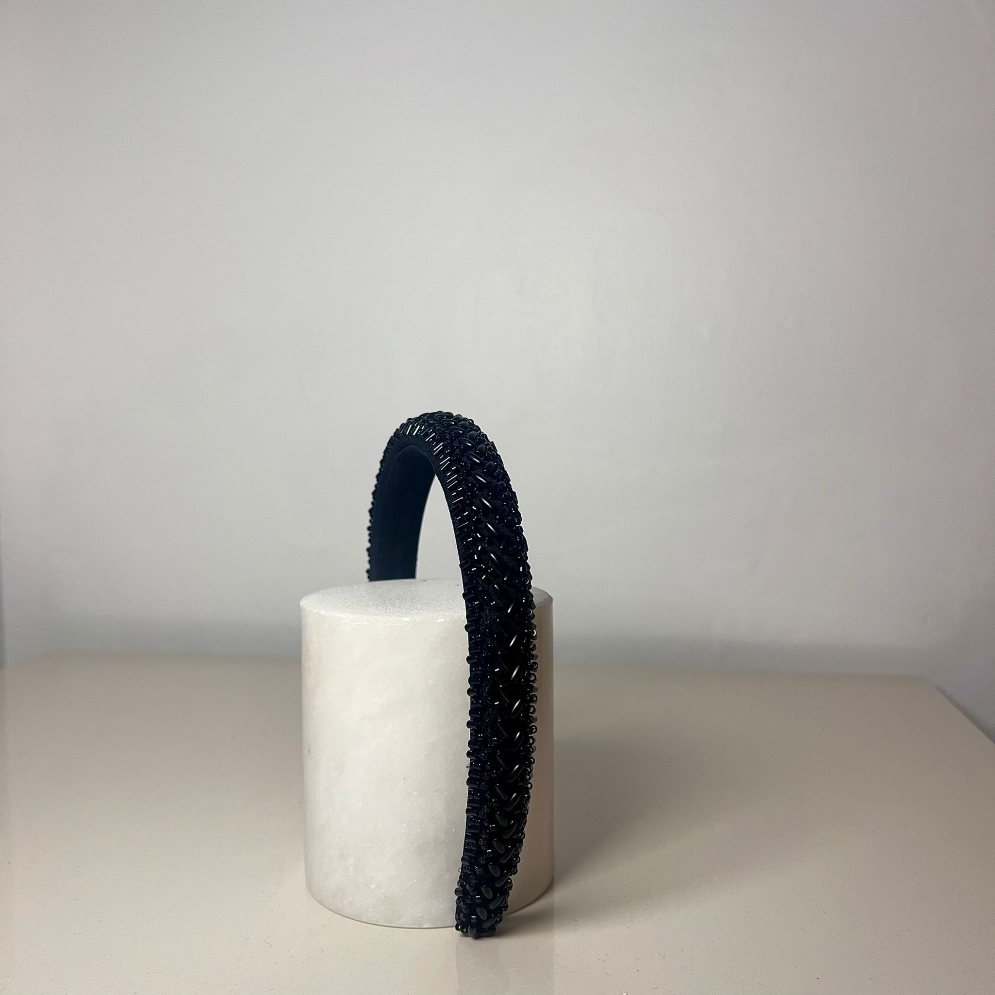 Rice Pearl Headband - Siyah