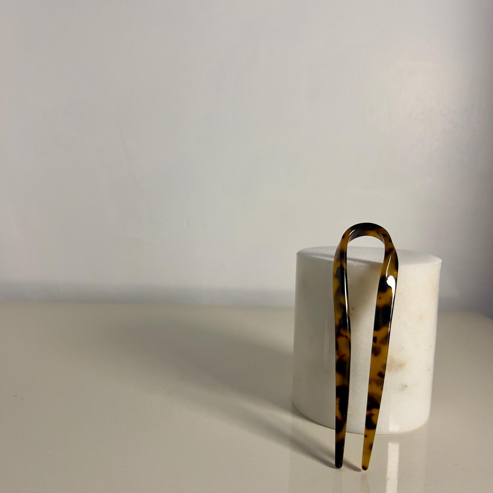 Twist French Pin Hair Pin  - Kahve Leopar