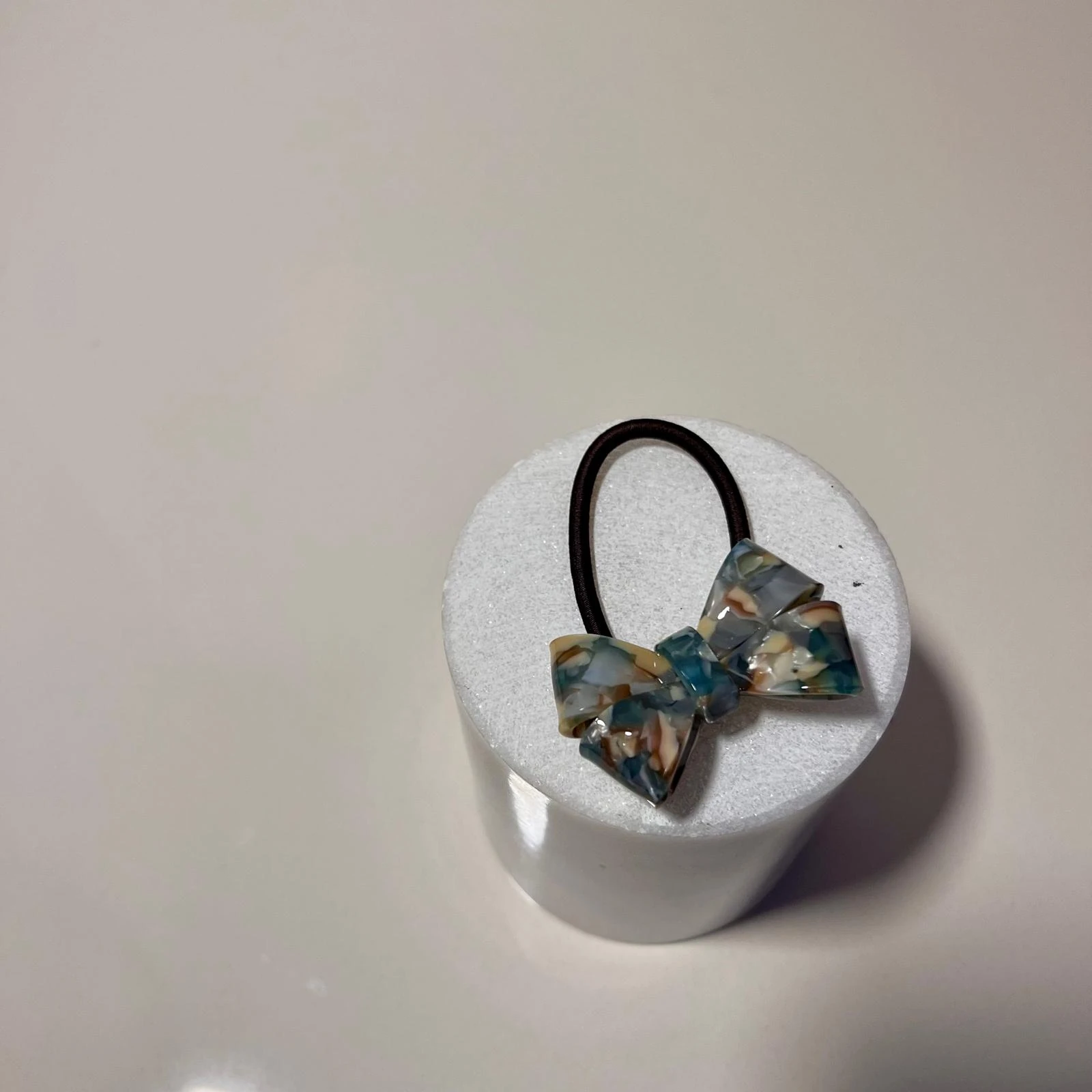 Kemik Scrunchies Hair Clips - Mavi - Beyaz