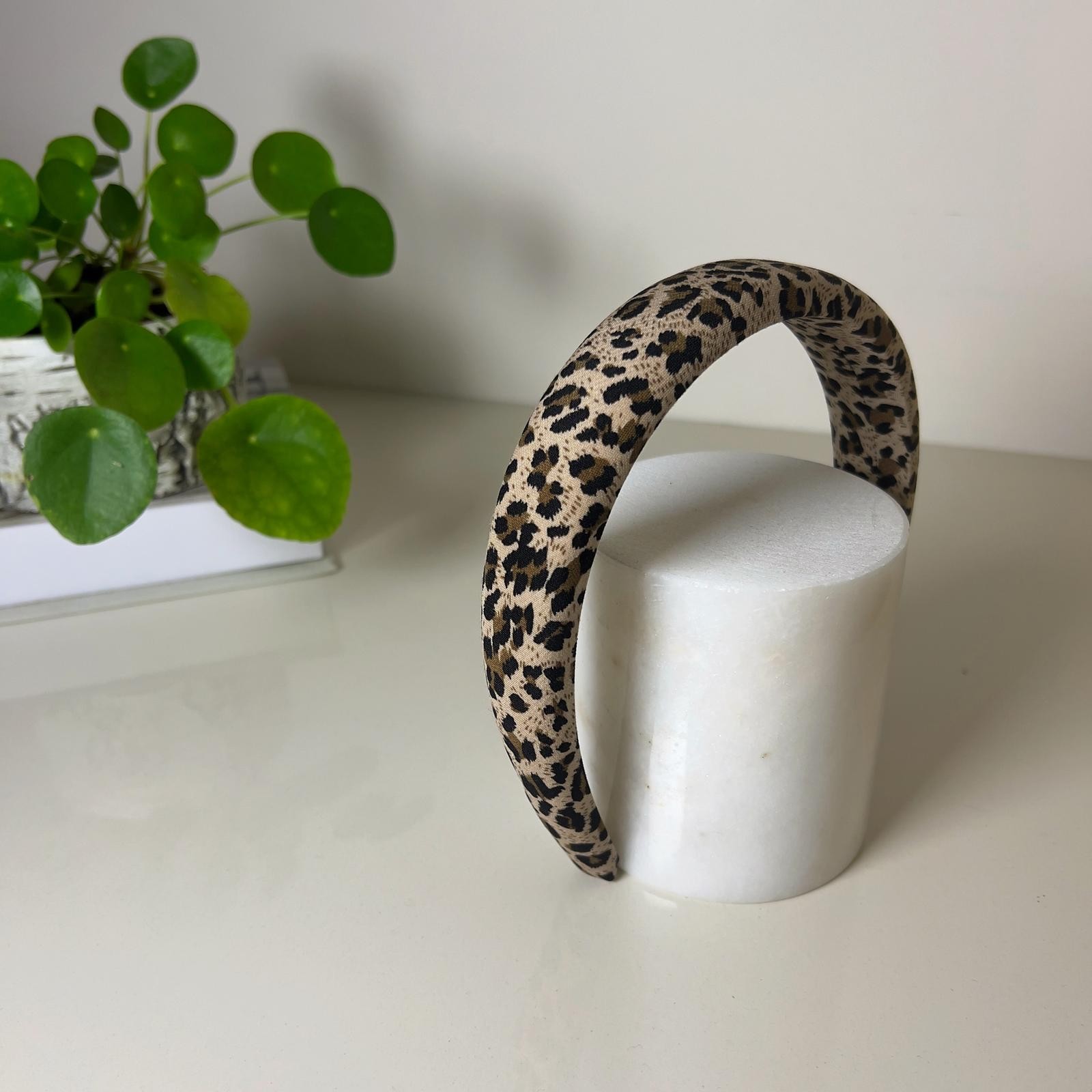 MID LEOPARD HEADBAND - Krem Leopar