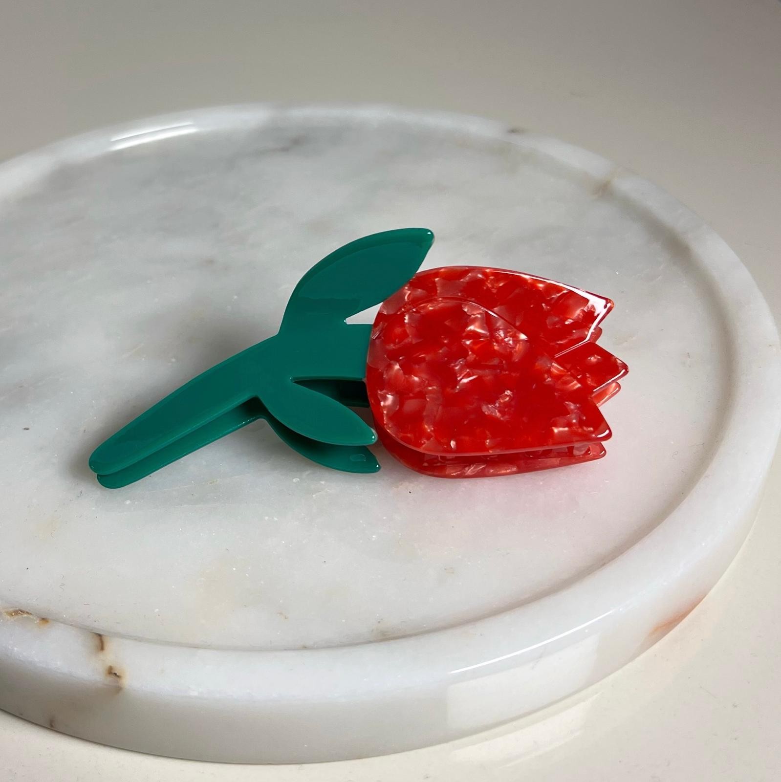Red Tulip Hair Clip 