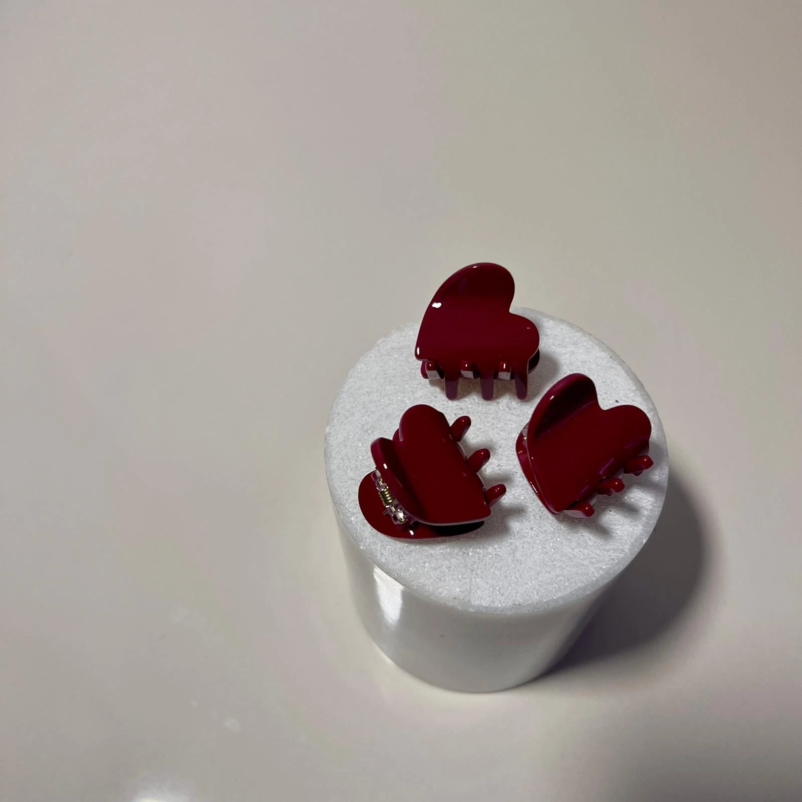 Heart M Hair Clips - Kırmızı