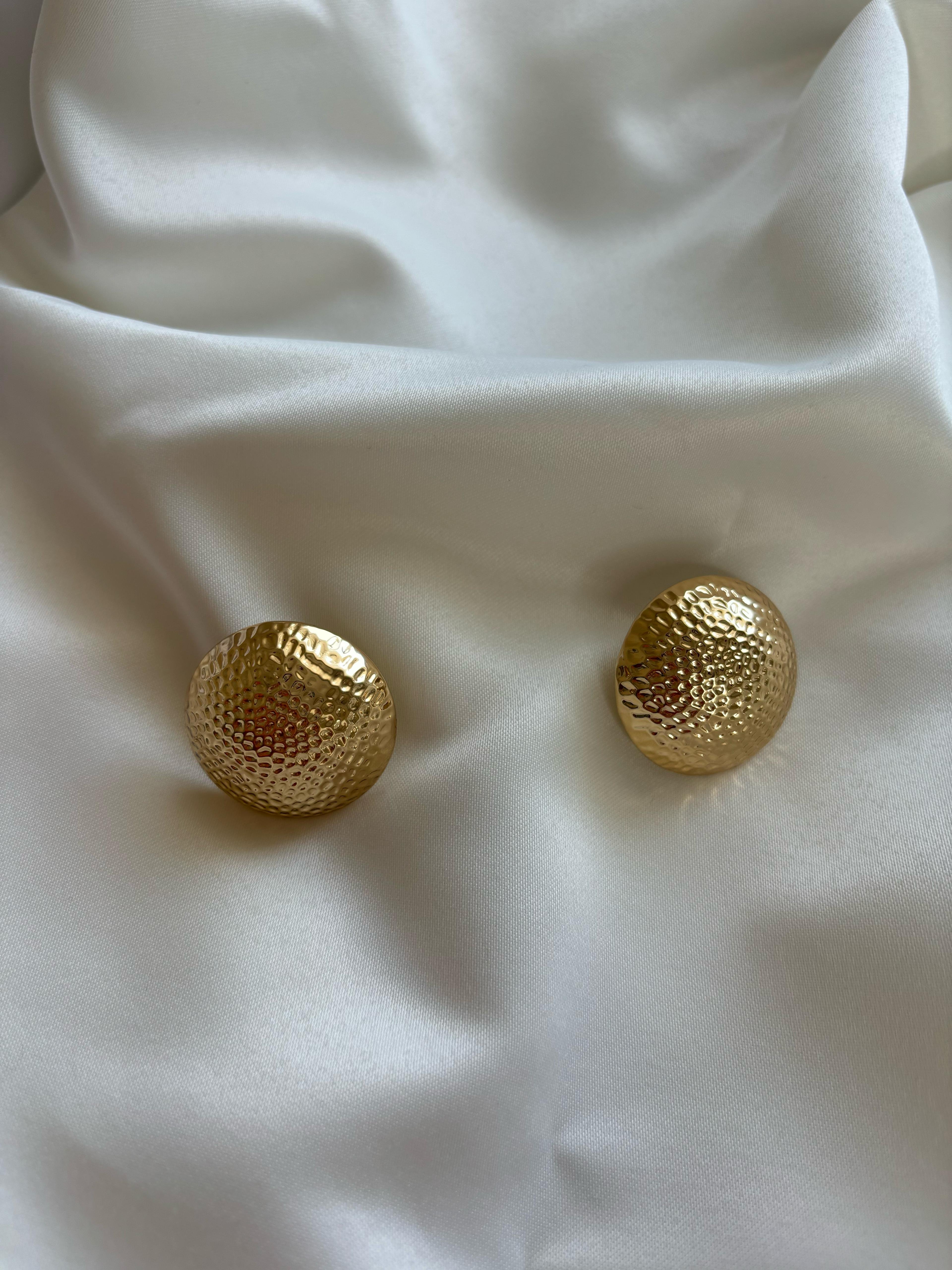 Luna Gold Düğme Küpe