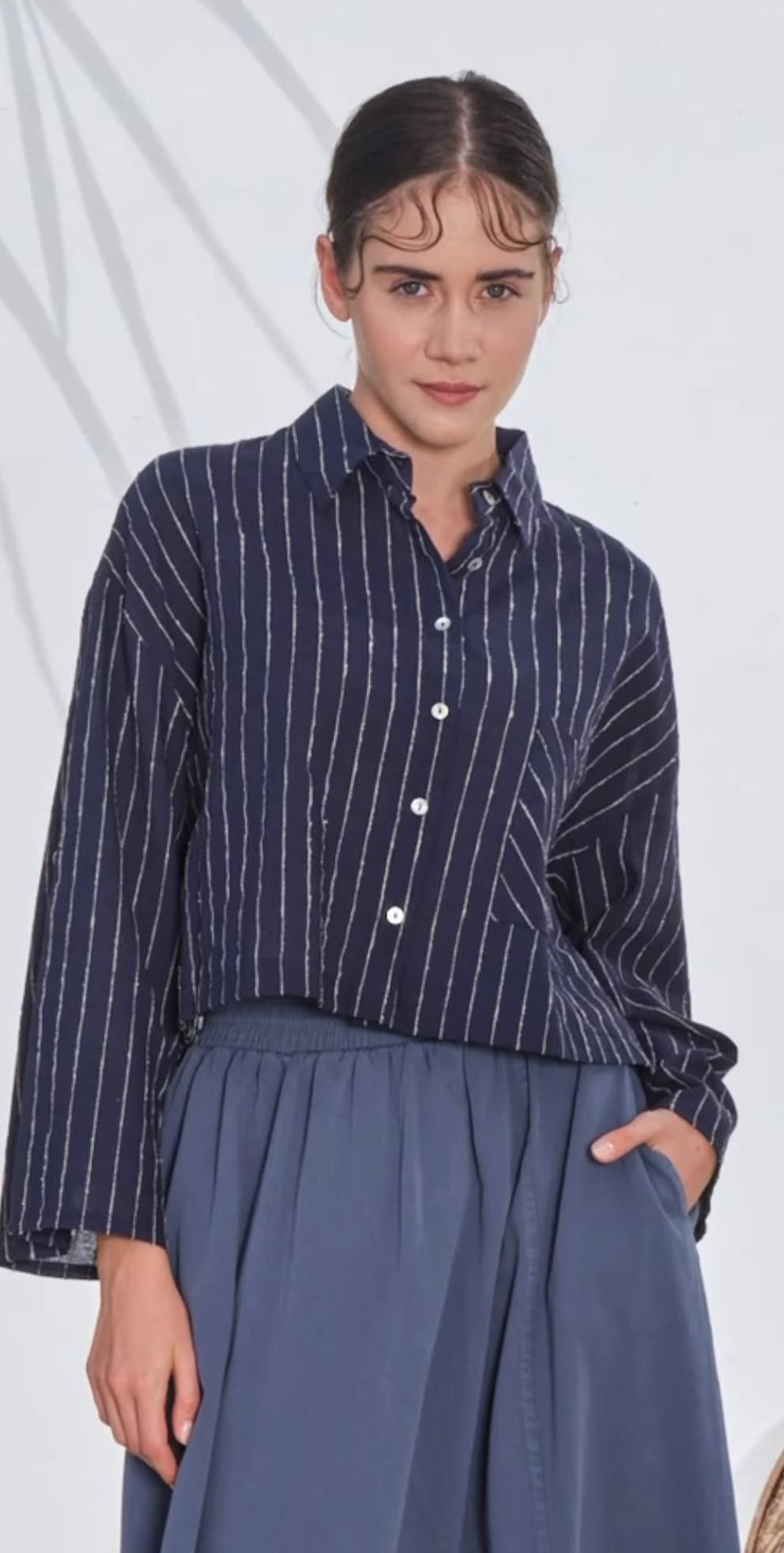 Çizgili Oversize Şıklık 