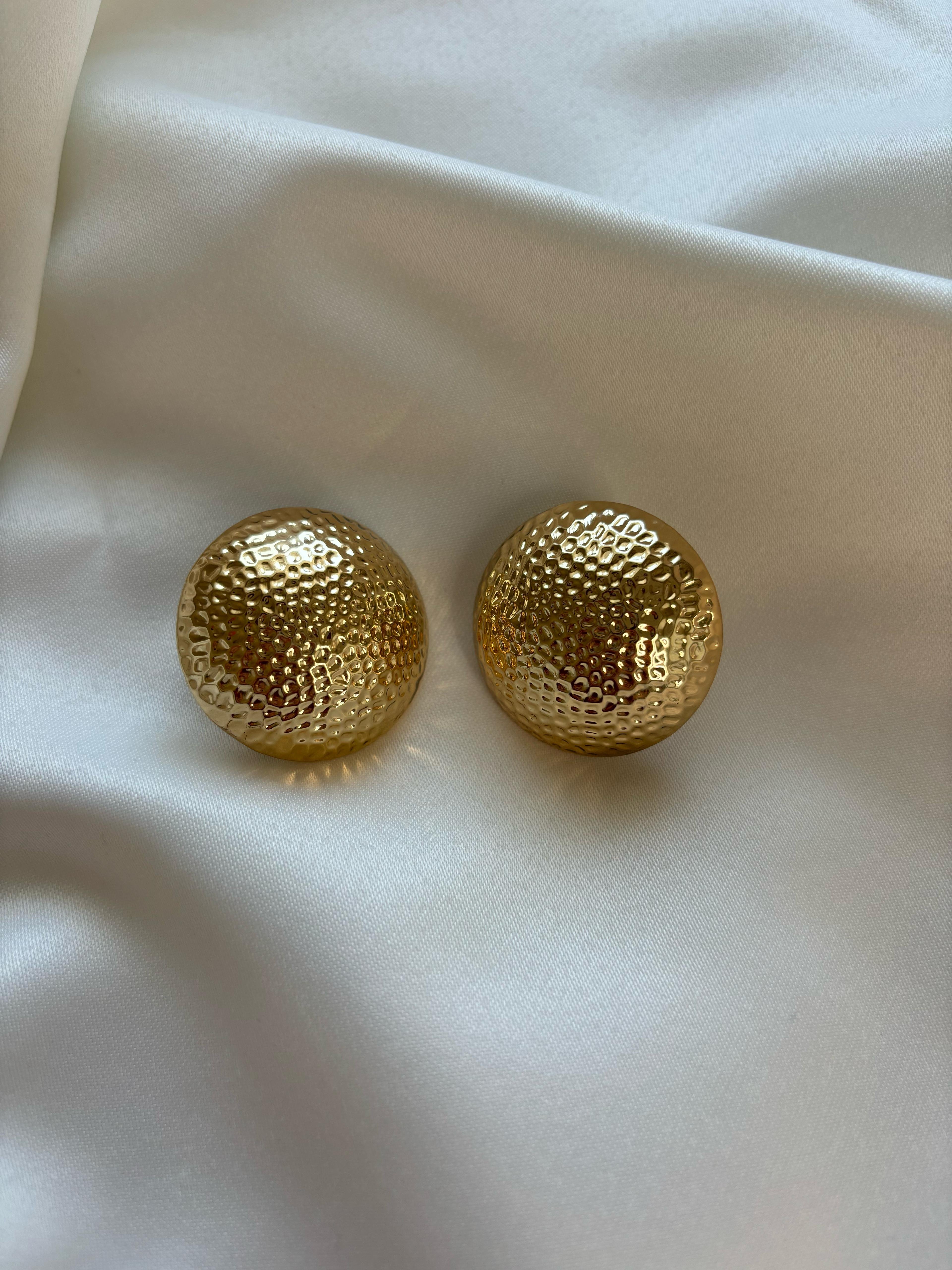 Luna Gold Düğme Küpe