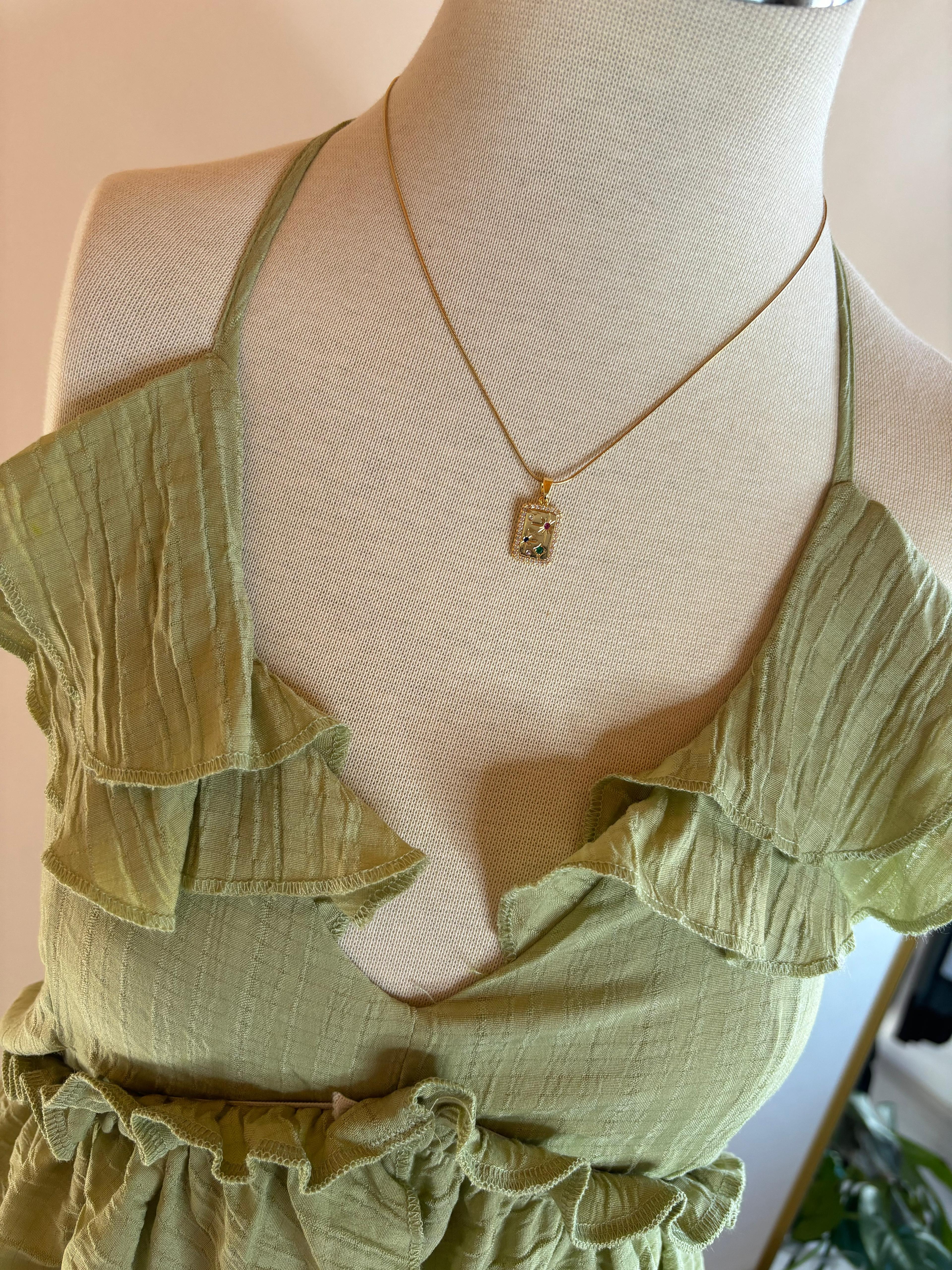 Mint Yeşili Boho Elbise 