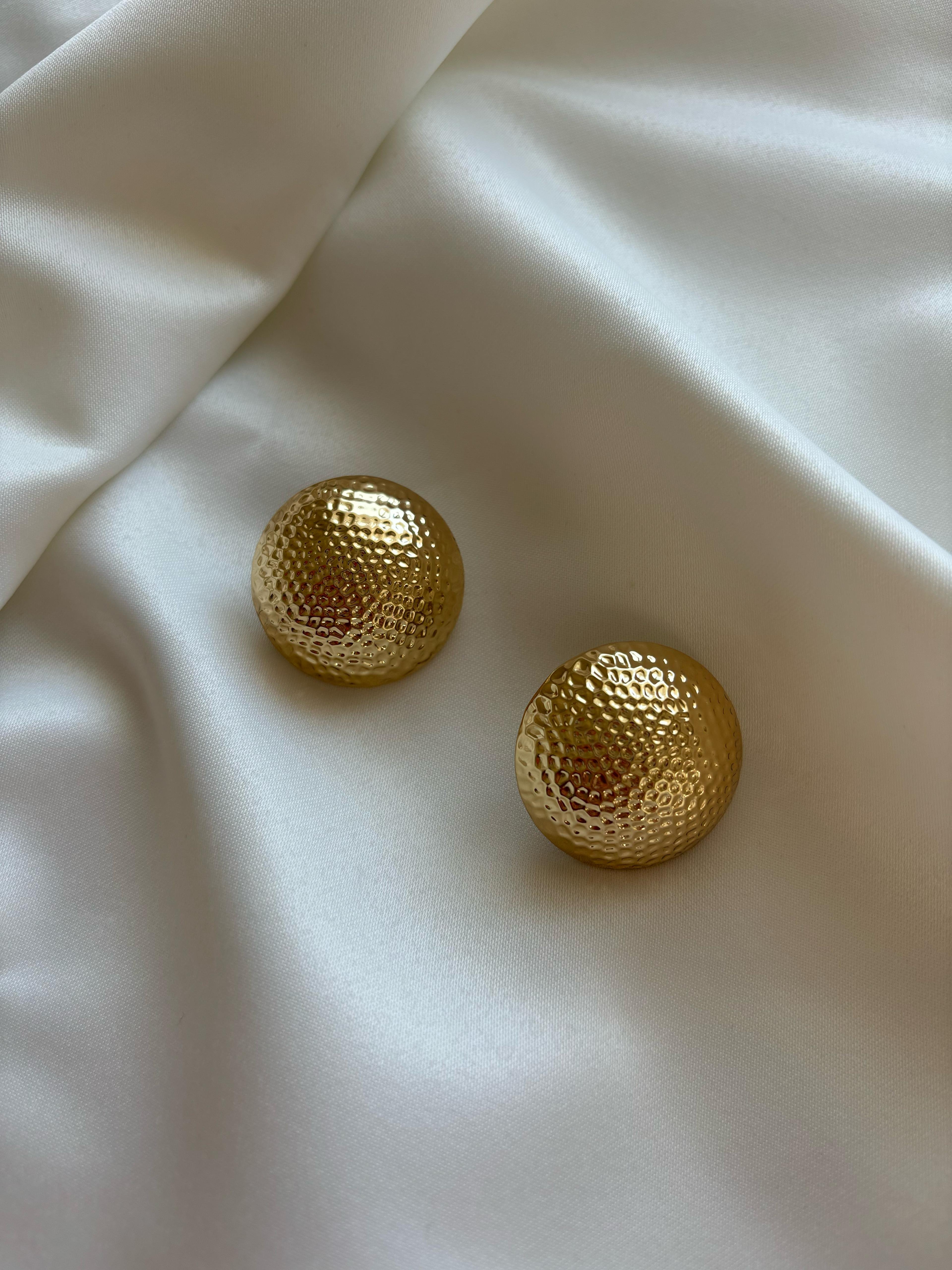 Luna Gold Düğme Küpe